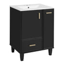 Bathroom Vanity With Sink, Deep Drawer, Door Shelf, 2 Tier Basket