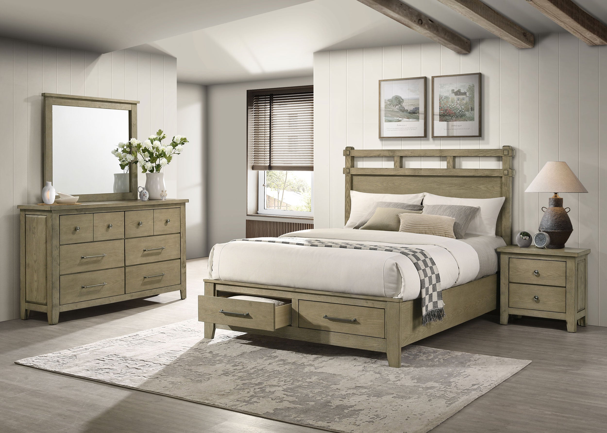 Hazlewood 4-piece Eastern King Bedroom Set Vineyard Oak — view 1