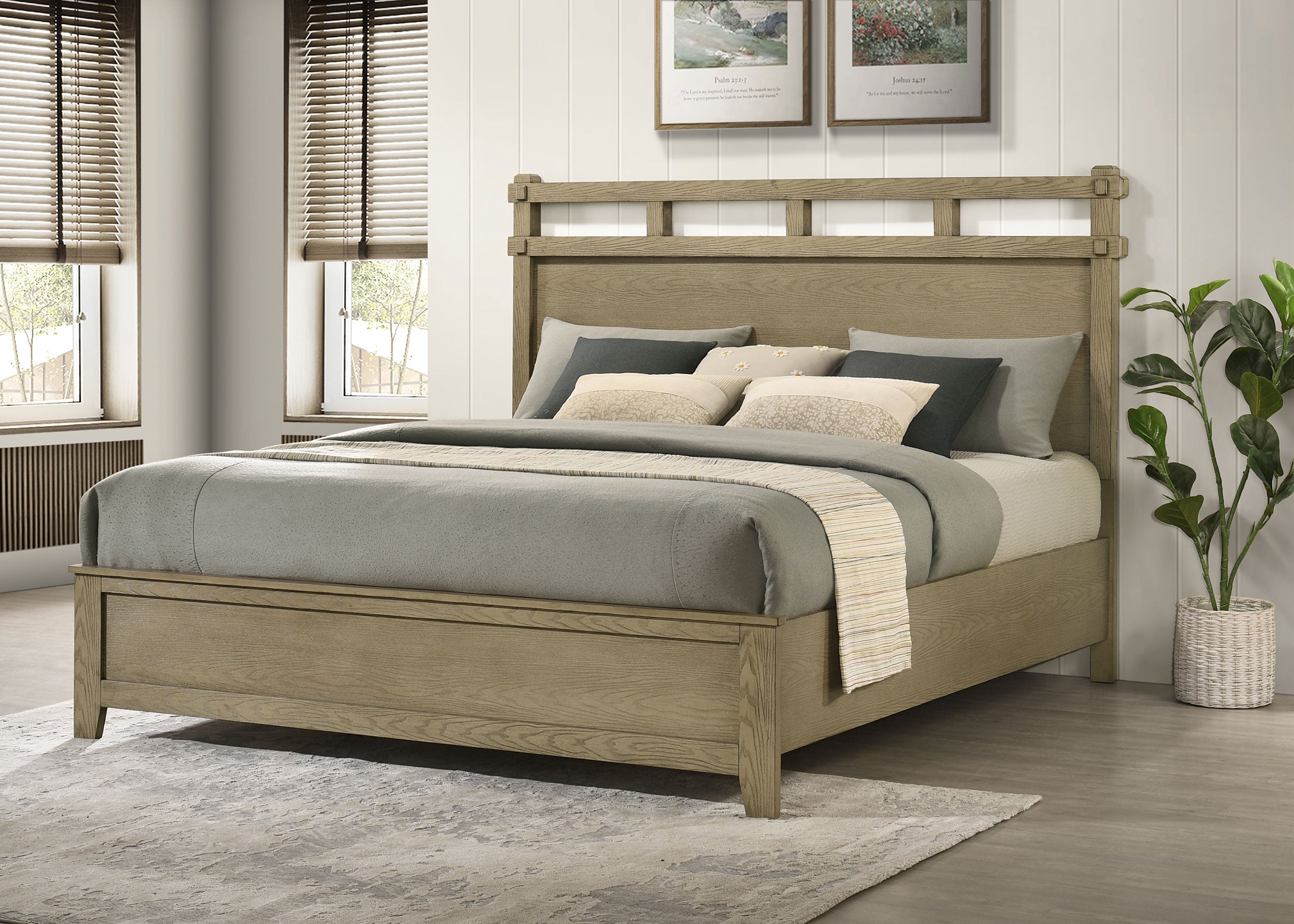 Hazlewood 61-inch Eastern King Panel Bed Vineyard Oak — view 2