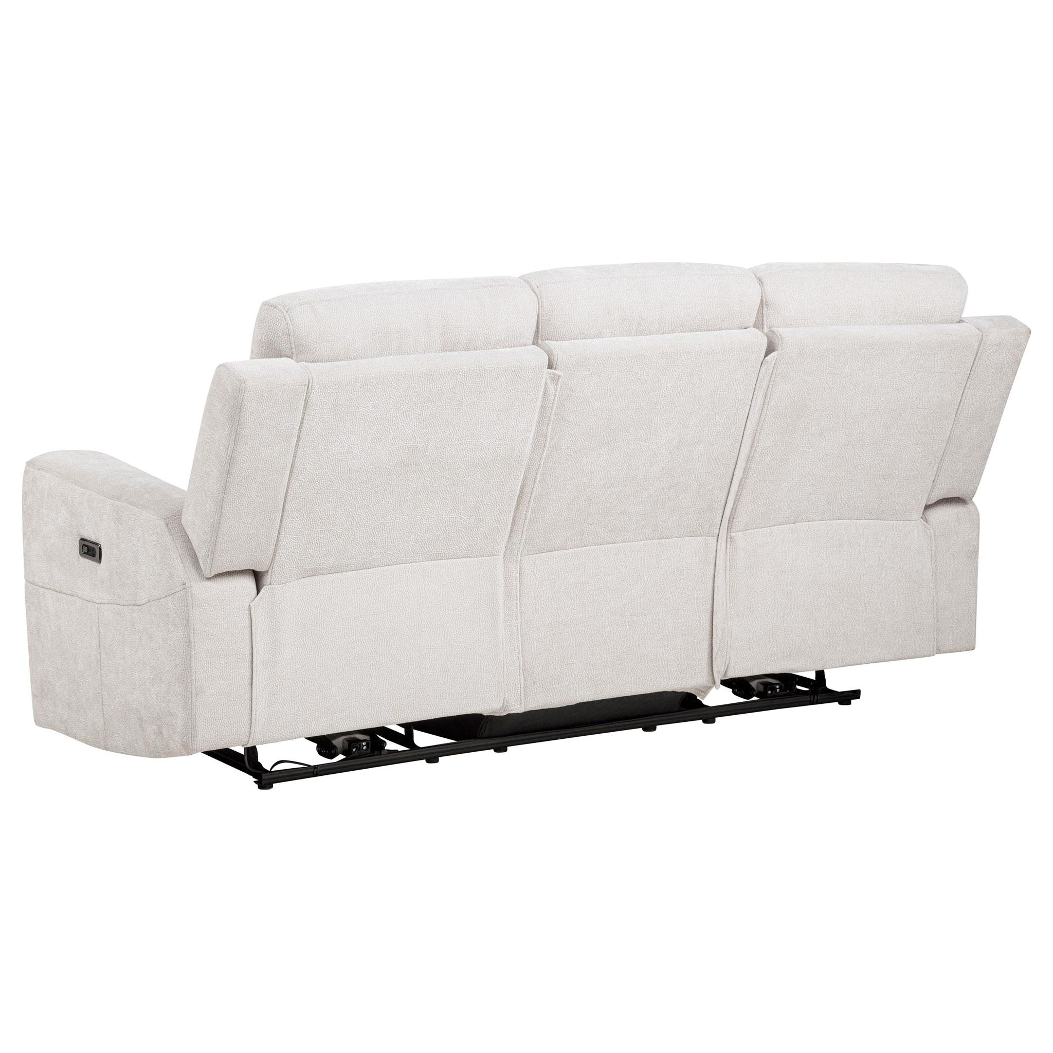Kennett 3-piece Chenille Power Reclining Sofa Set Ivory