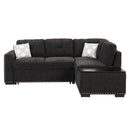 Sectional Pull-Out Sofa Bed L-Shaped Corner Sofa Couch With Storage Chaise, USB Ports, Power Sockets, Cup Holder For Living Room, Bedroom, Study