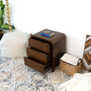 Lionel - Mid-Century Modern Nightstand 3 Drawer Bed Side Table - Brown