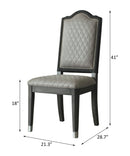 House Beatrice - Side Chair (Set of 2) - Two Tone Gray Fabric & Charcoal