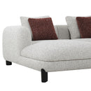 Mardi - Sectional Sofa With 6 Pillows - Maroon & Beige Tweed