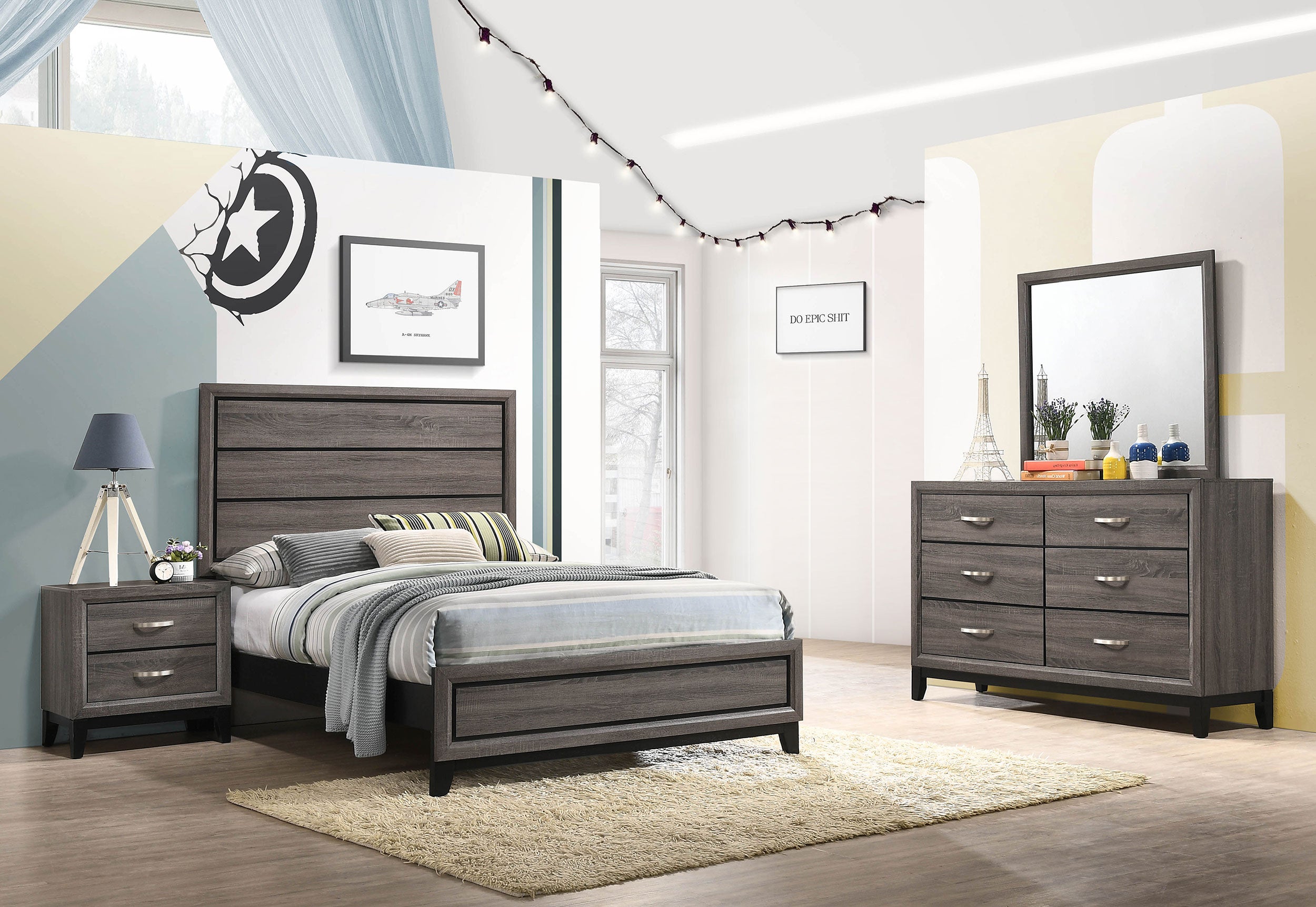 Watson Four-piece Full Bedroom Set Grey Oak — view 1
