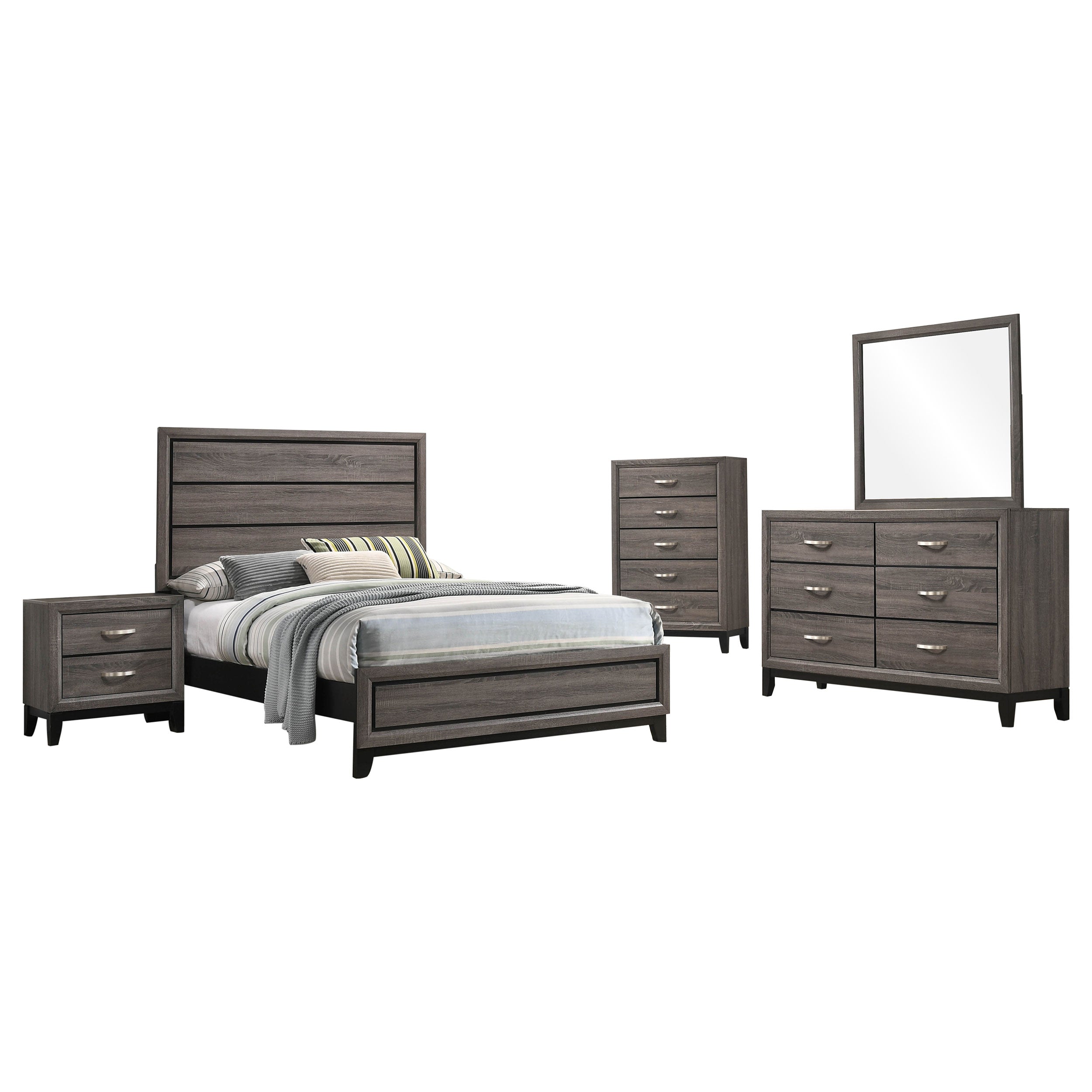 Watson Five-piece Full Bedroom Set Grey Oak — view 2