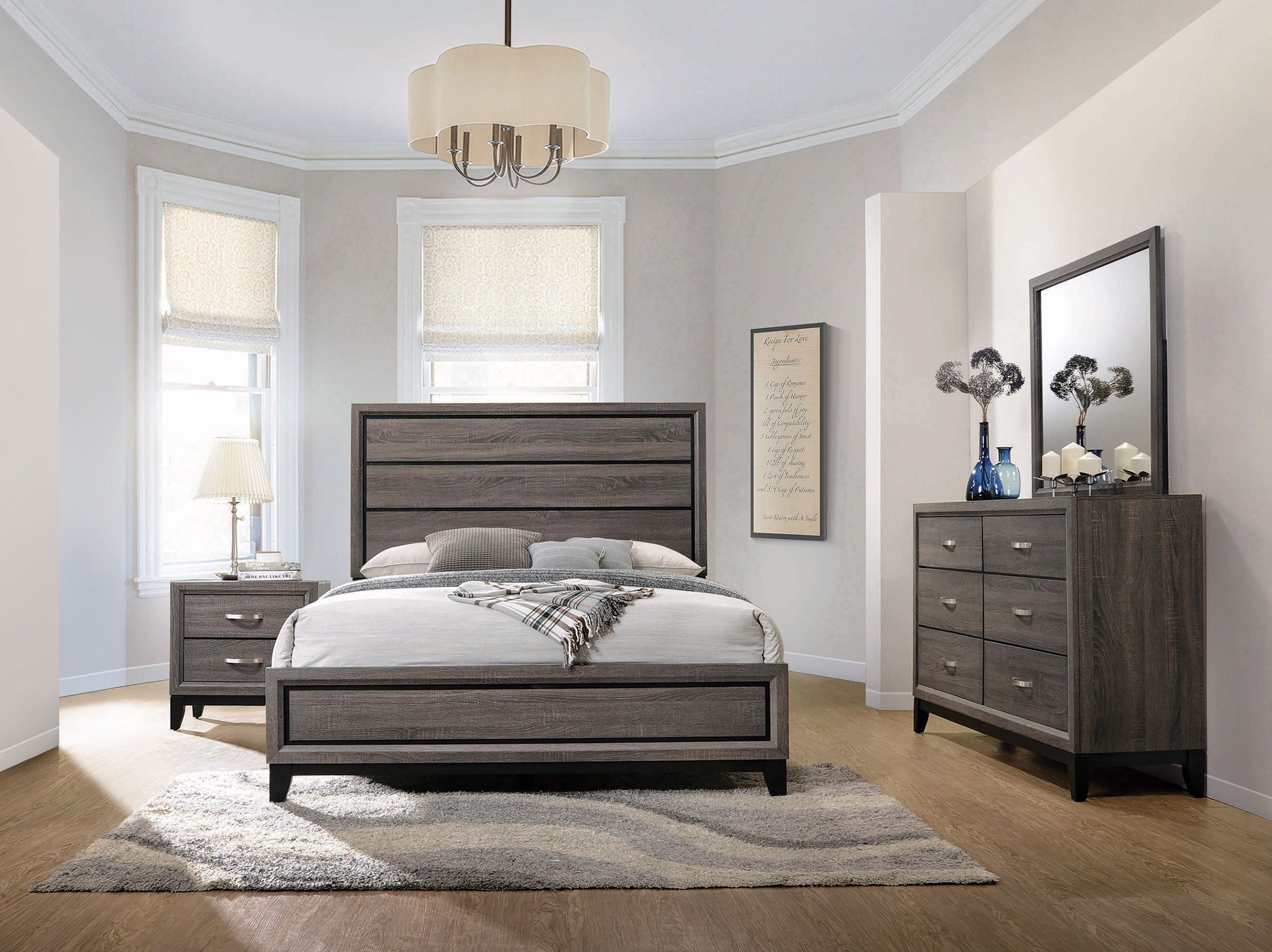 Watson Four-piece Eastern King Bedroom Set Grey Oak — view 1