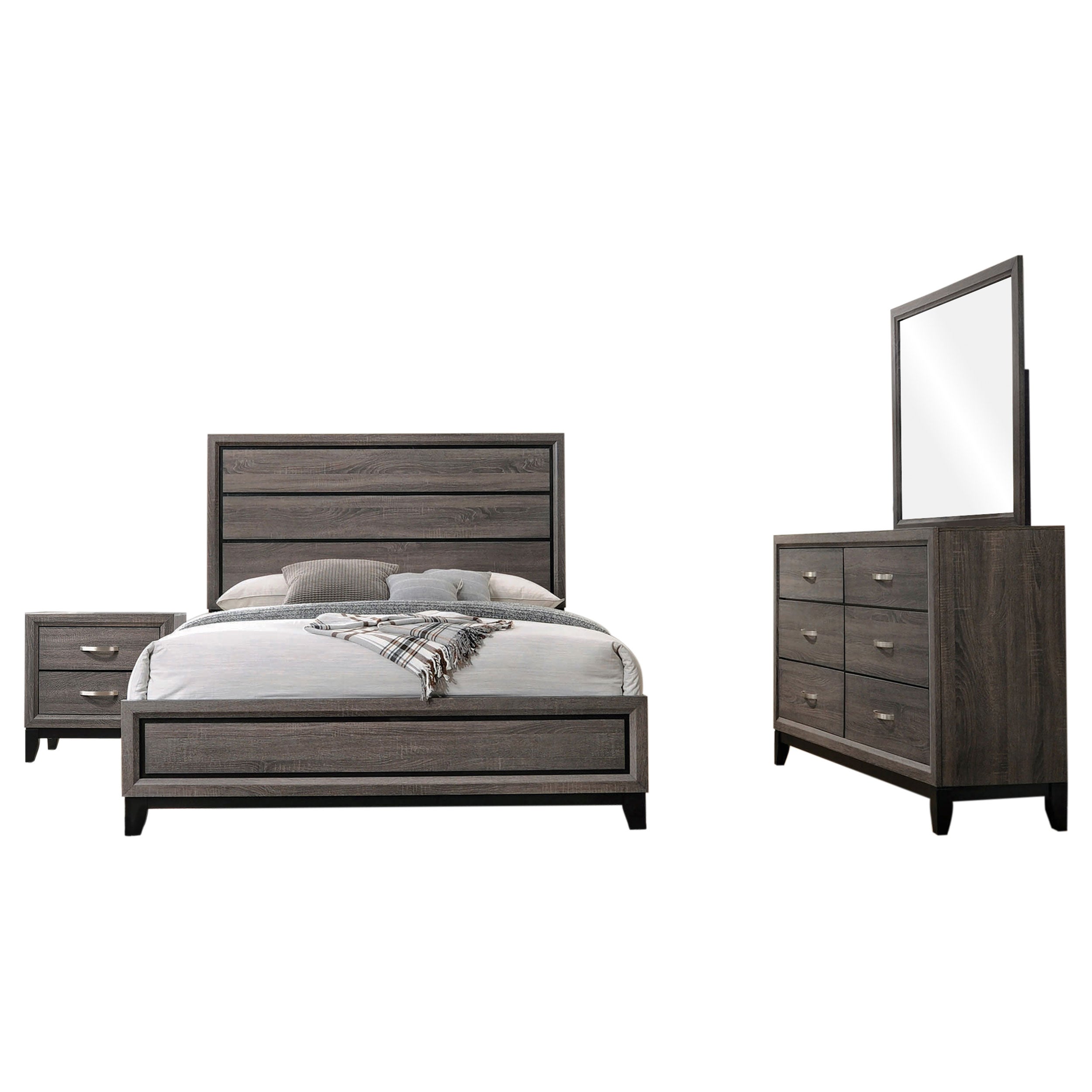 Watson Four-piece Eastern King Bedroom Set Grey Oak — view 2