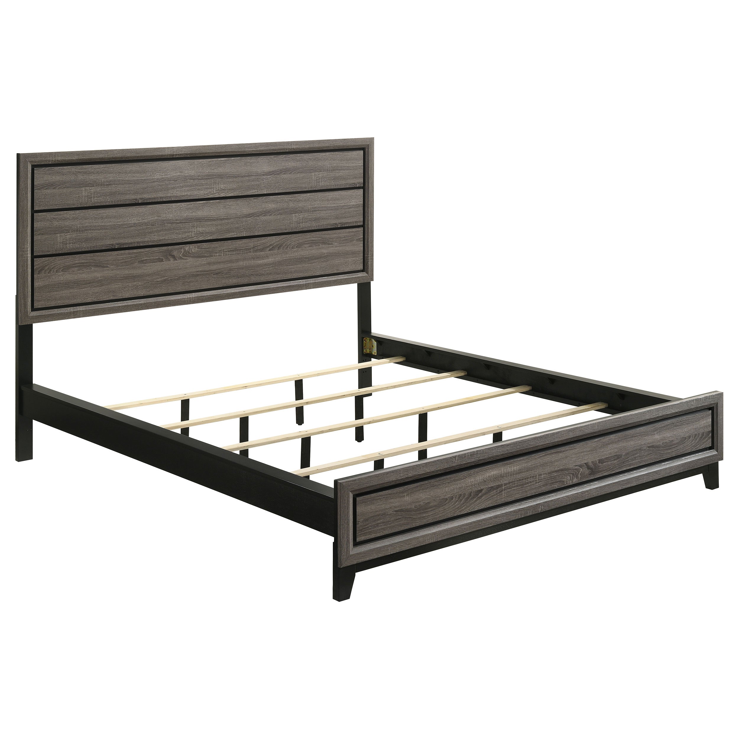 Watson Wood California King Panel Bed Grey Oak — view 1