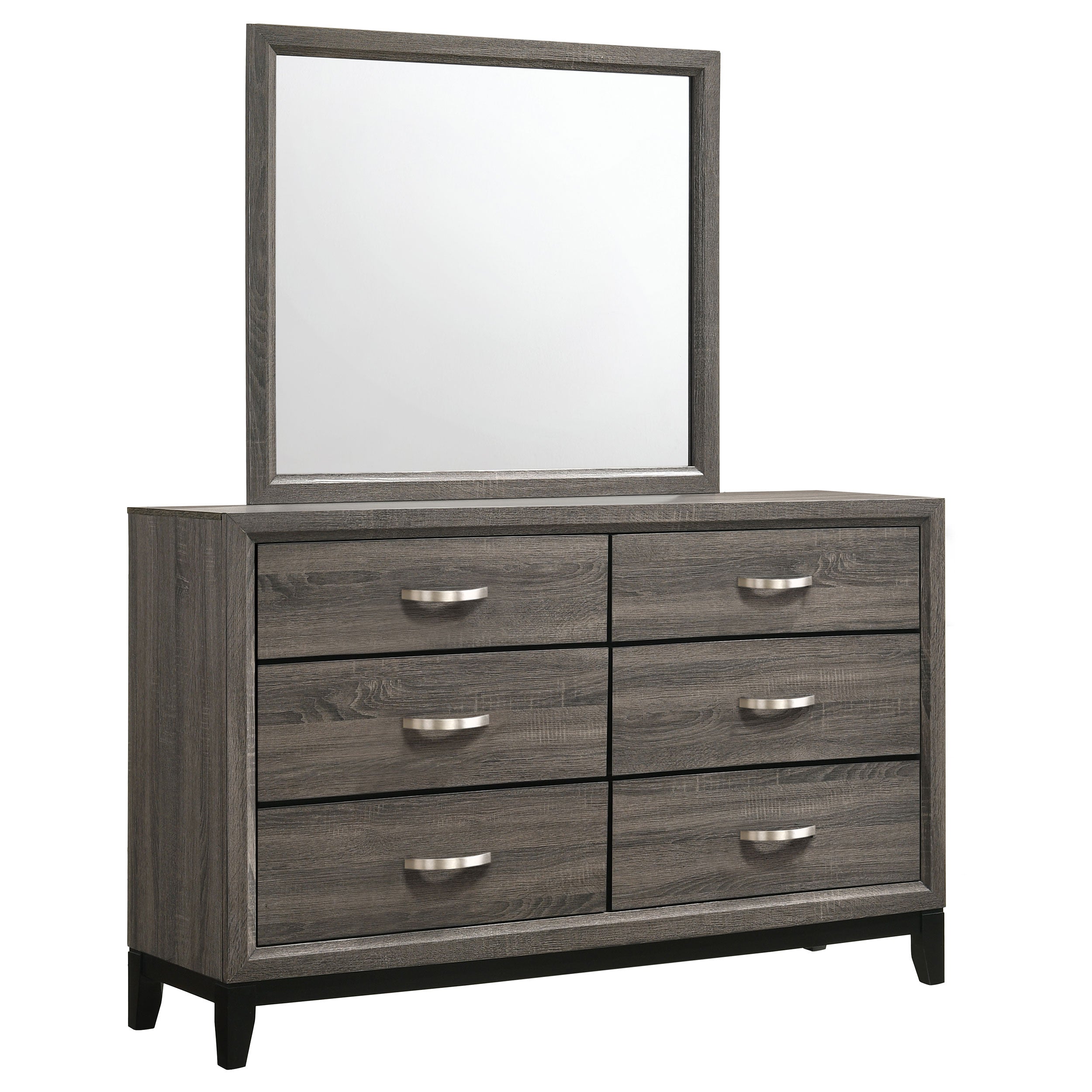 Watson 6-drawer Dresser with Mirror Grey Oak — view 1