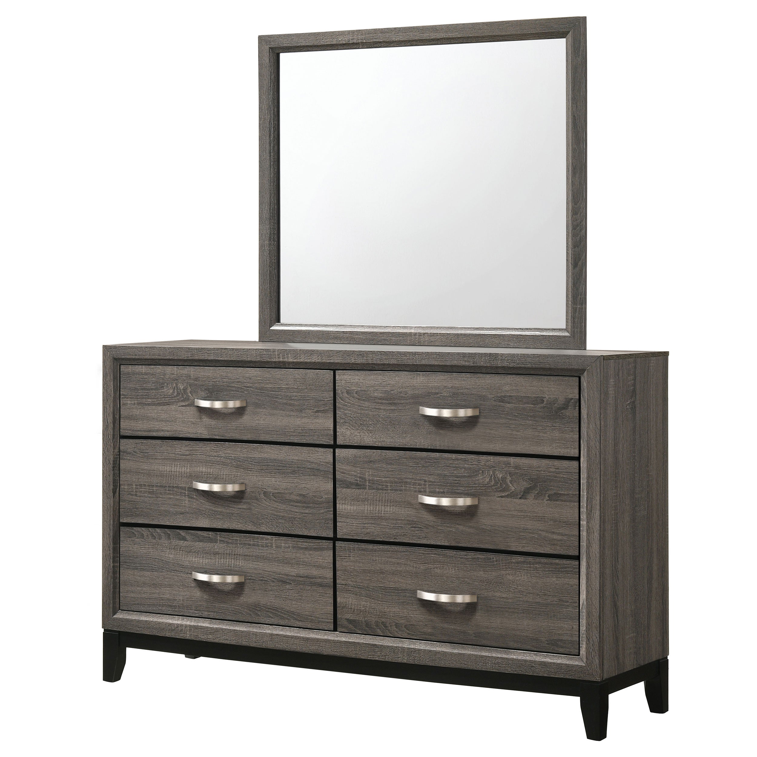 Watson 6-drawer Dresser with Mirror Grey Oak — view 4