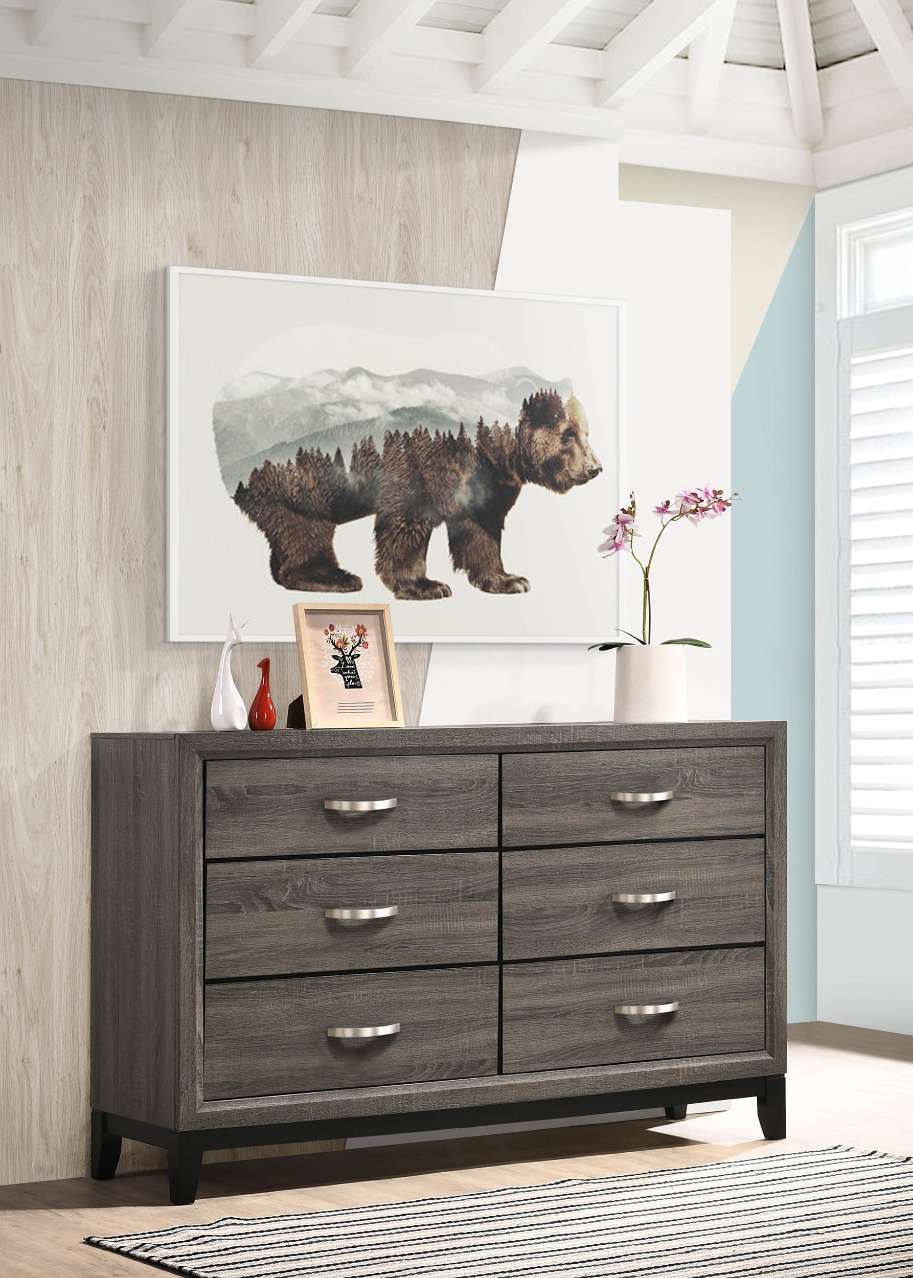 Watson 6-drawer Dresser Grey Oak — view 2