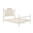 Vintage Country Style 4 Poster Platform Bed With High Crown Like Headboard, No Box Spring Needed