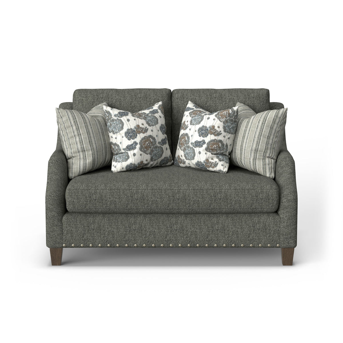 Gianna - Fabric Bench Loveseat With Nailhead Trim