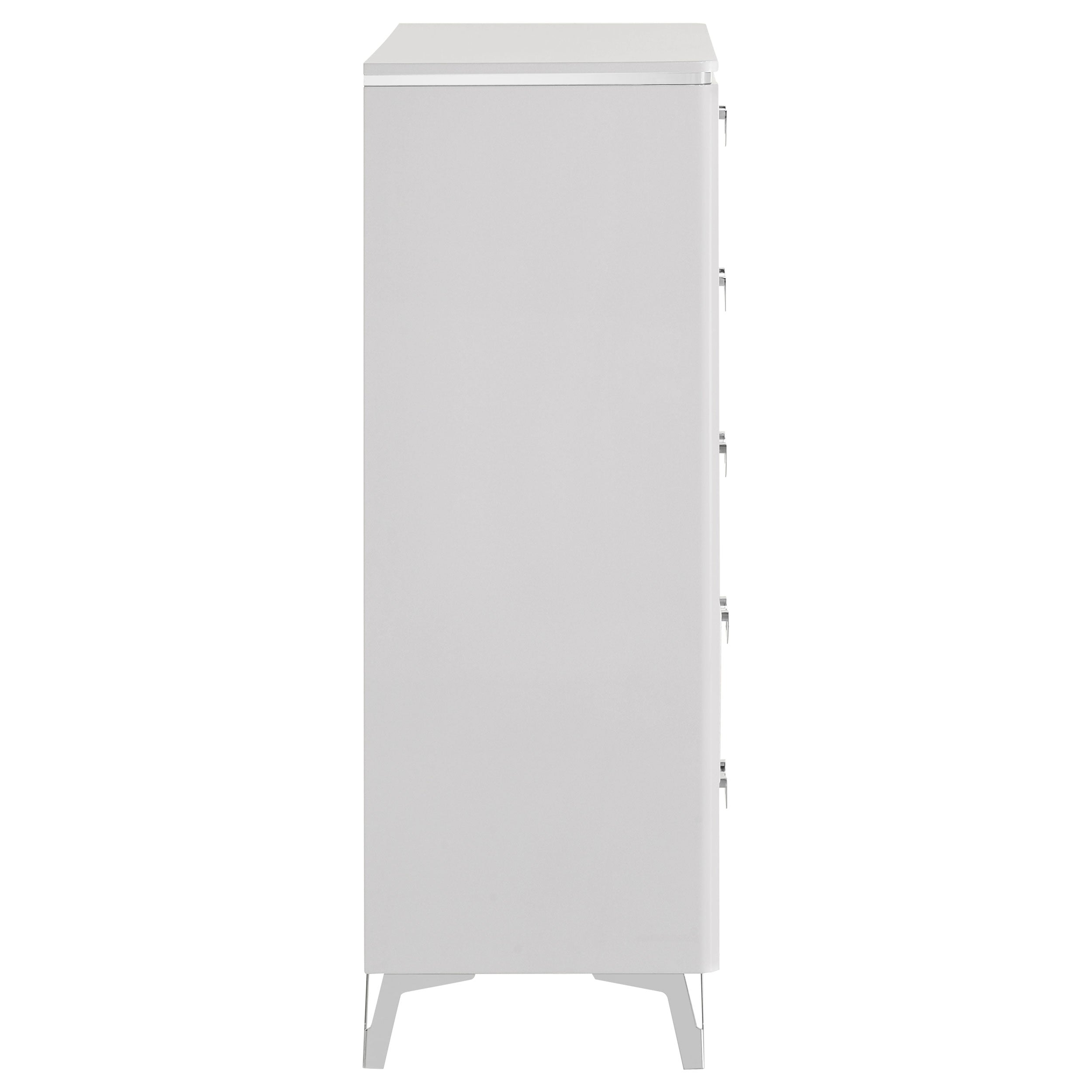 Cassia 5-drawer Bedroom Chest of Drawers White High Gloss — view 6