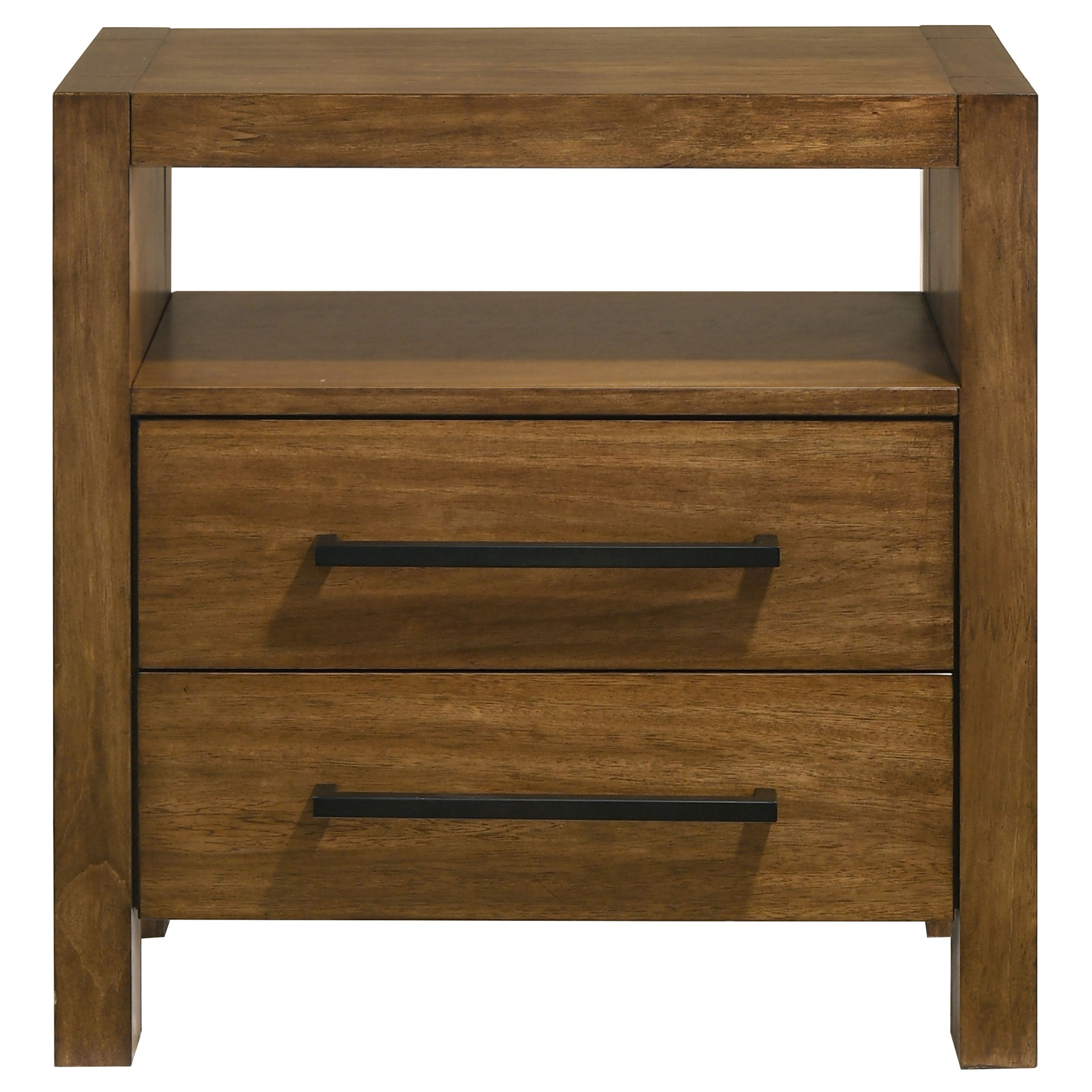 Adderley 2-drawer Nightstand Bedside Table Warm Brown — view 3