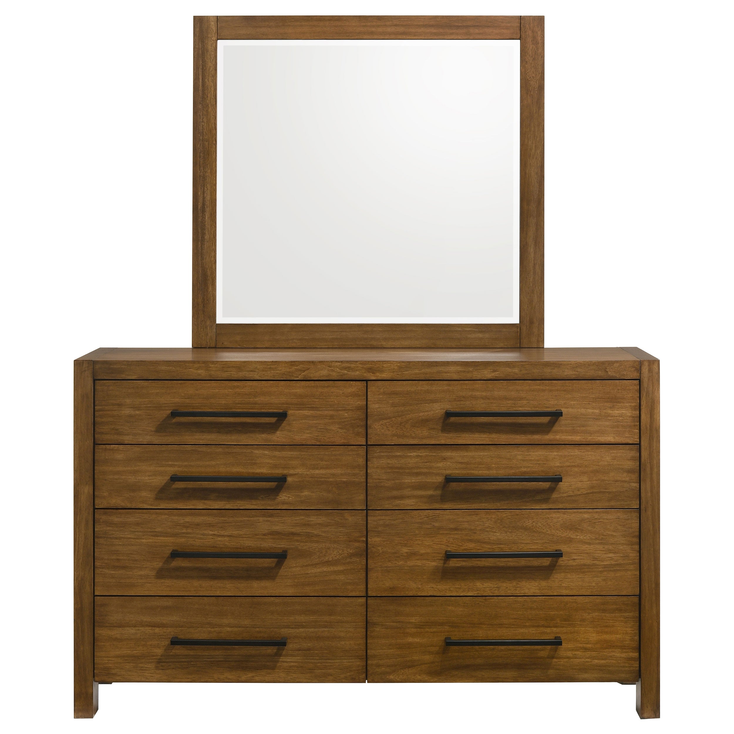 Adderley 8-drawer Bedroom Dresser and Mirror Warm Brown — view 3