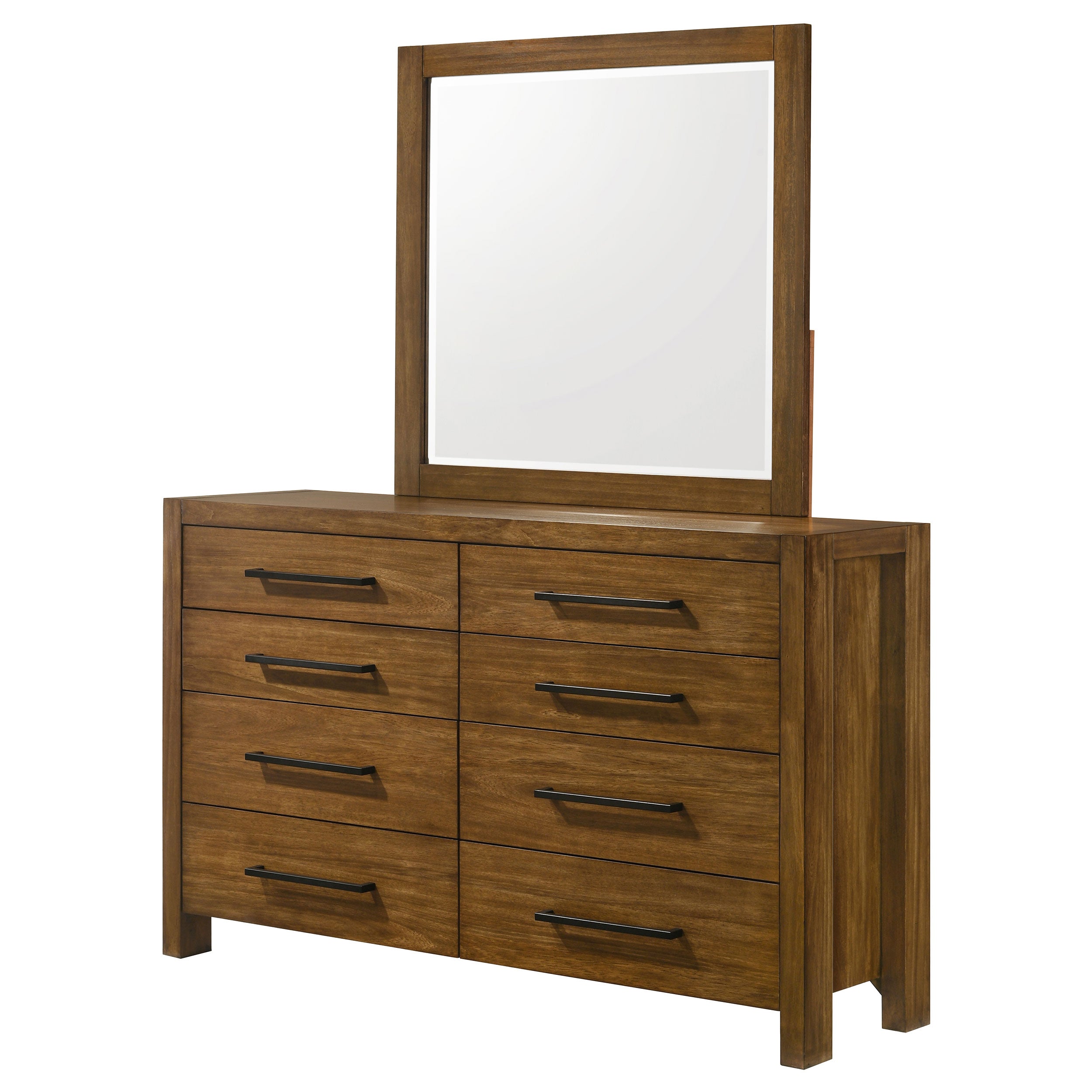 Adderley 8-drawer Bedroom Dresser and Mirror Warm Brown — view 4