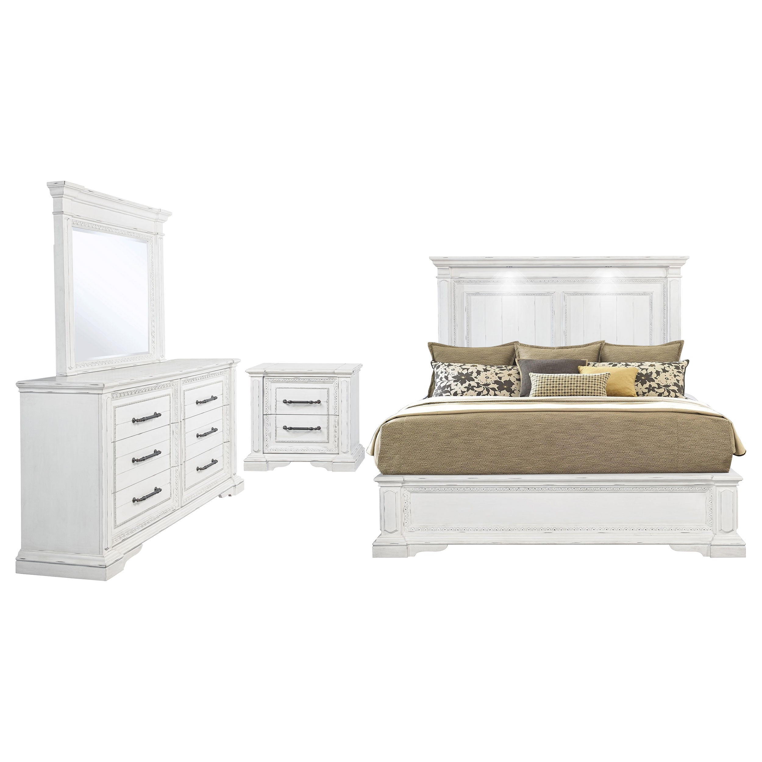 McKinney 4-piece Queen Bedroom Set Vintage White — view 2