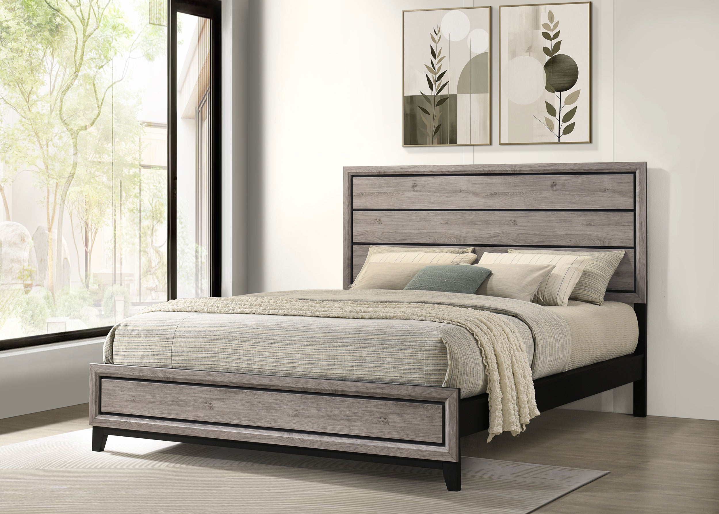 Watson Wood California King Panel Bed Light Taupe — view 2