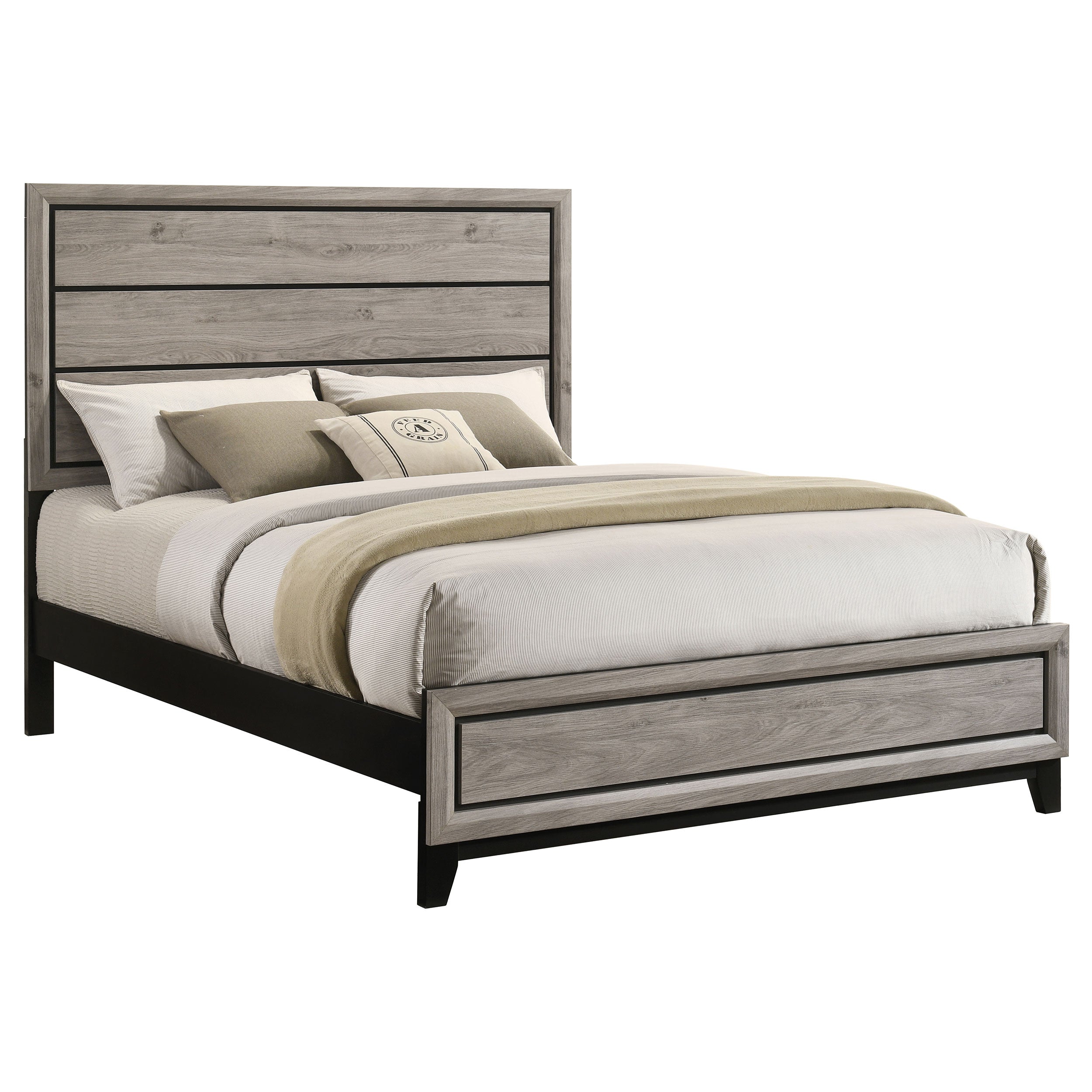 Watson Wood Queen Panel Bed Light Taupe — view 3
