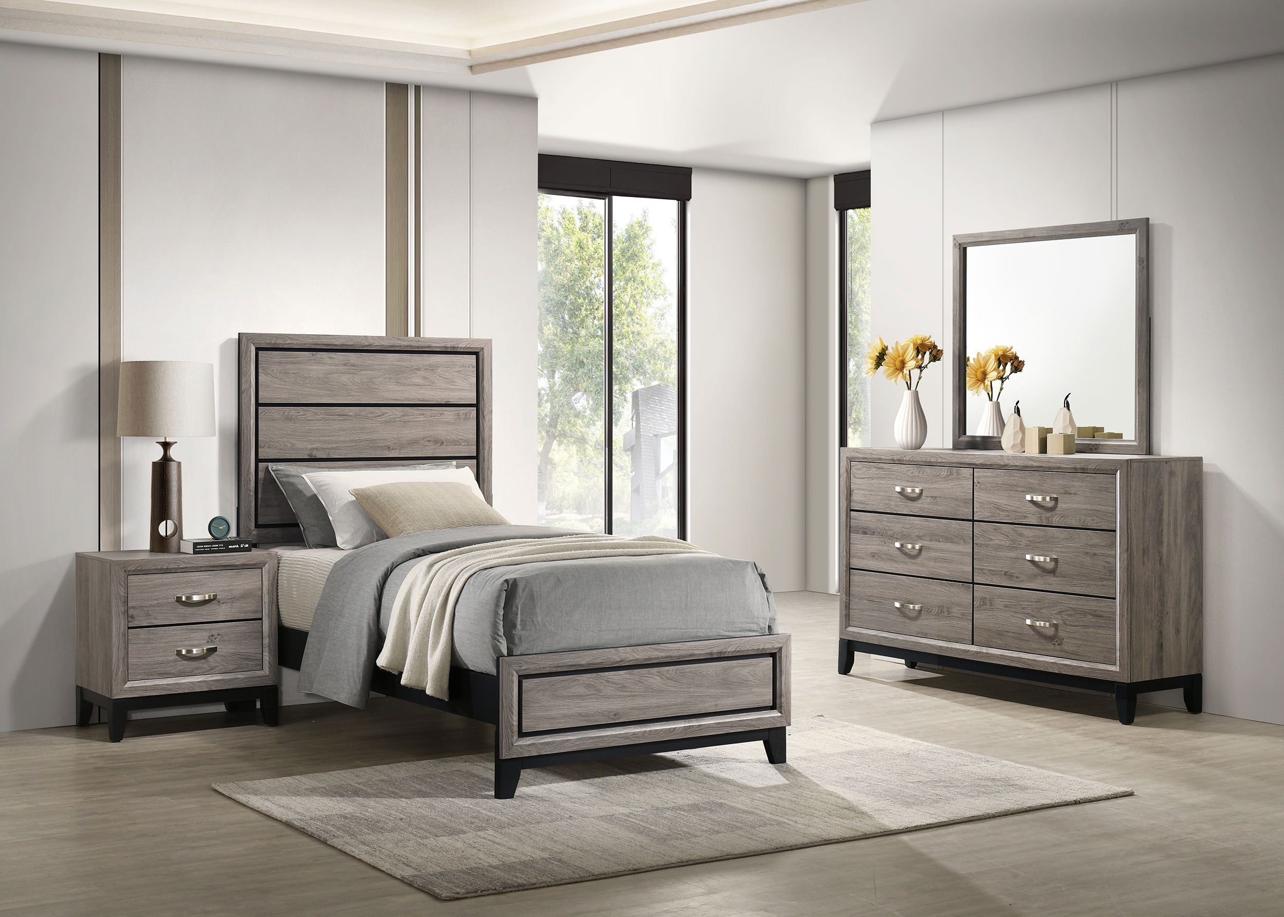 Watson Four-piece Twin Bedroom Set Light Taupe — view 1