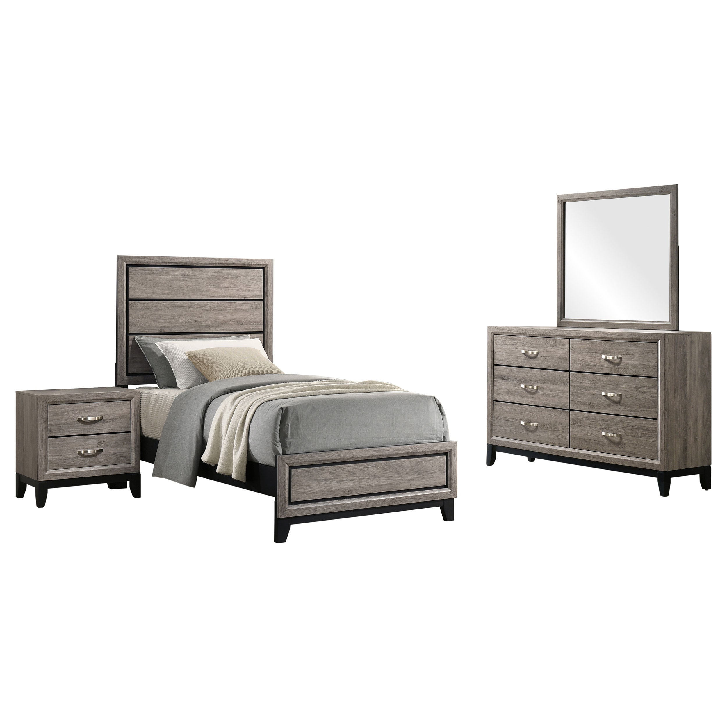 Watson Four-piece Twin Bedroom Set Light Taupe — view 2