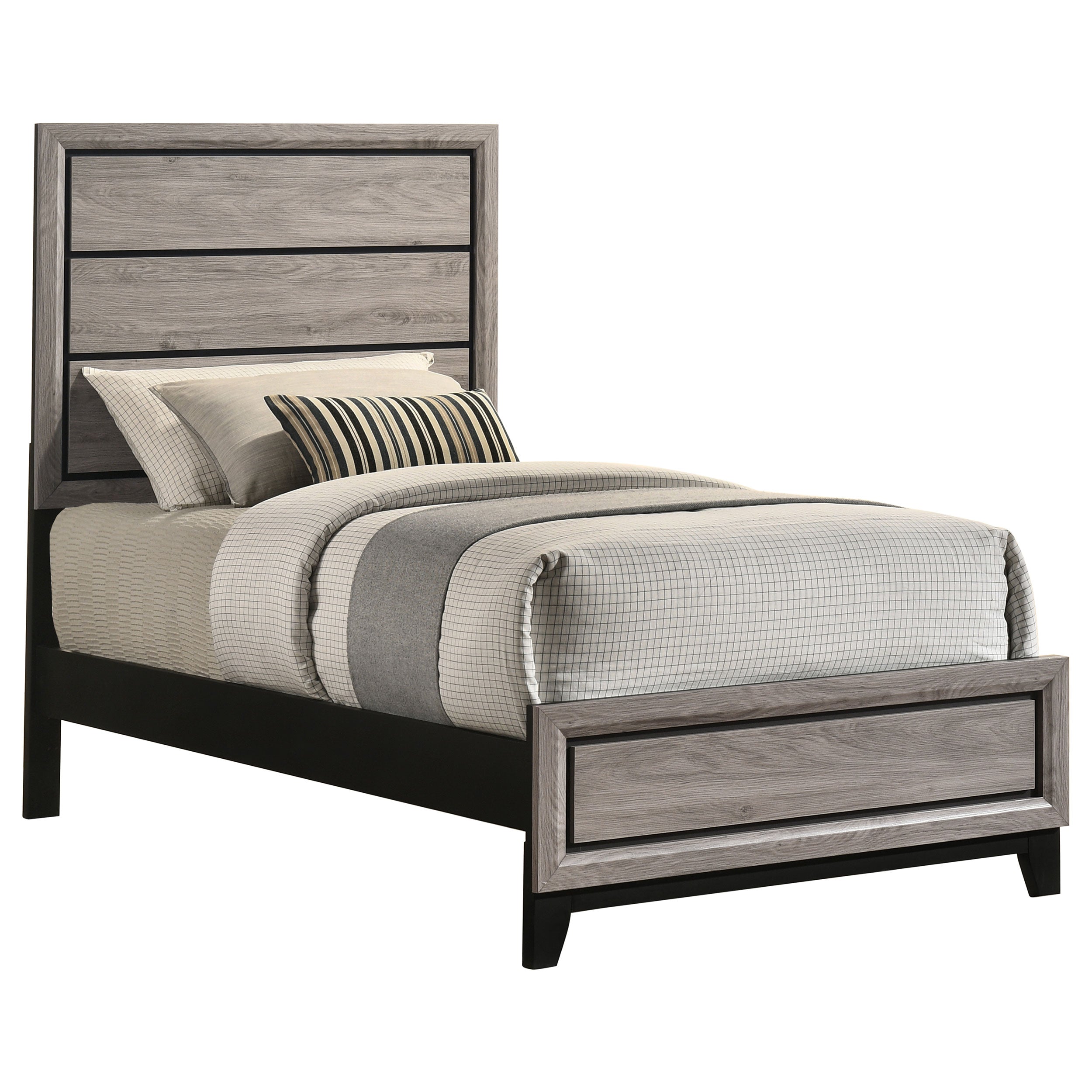 Watson Wood Twin Panel Bed Light Taupe — view 3