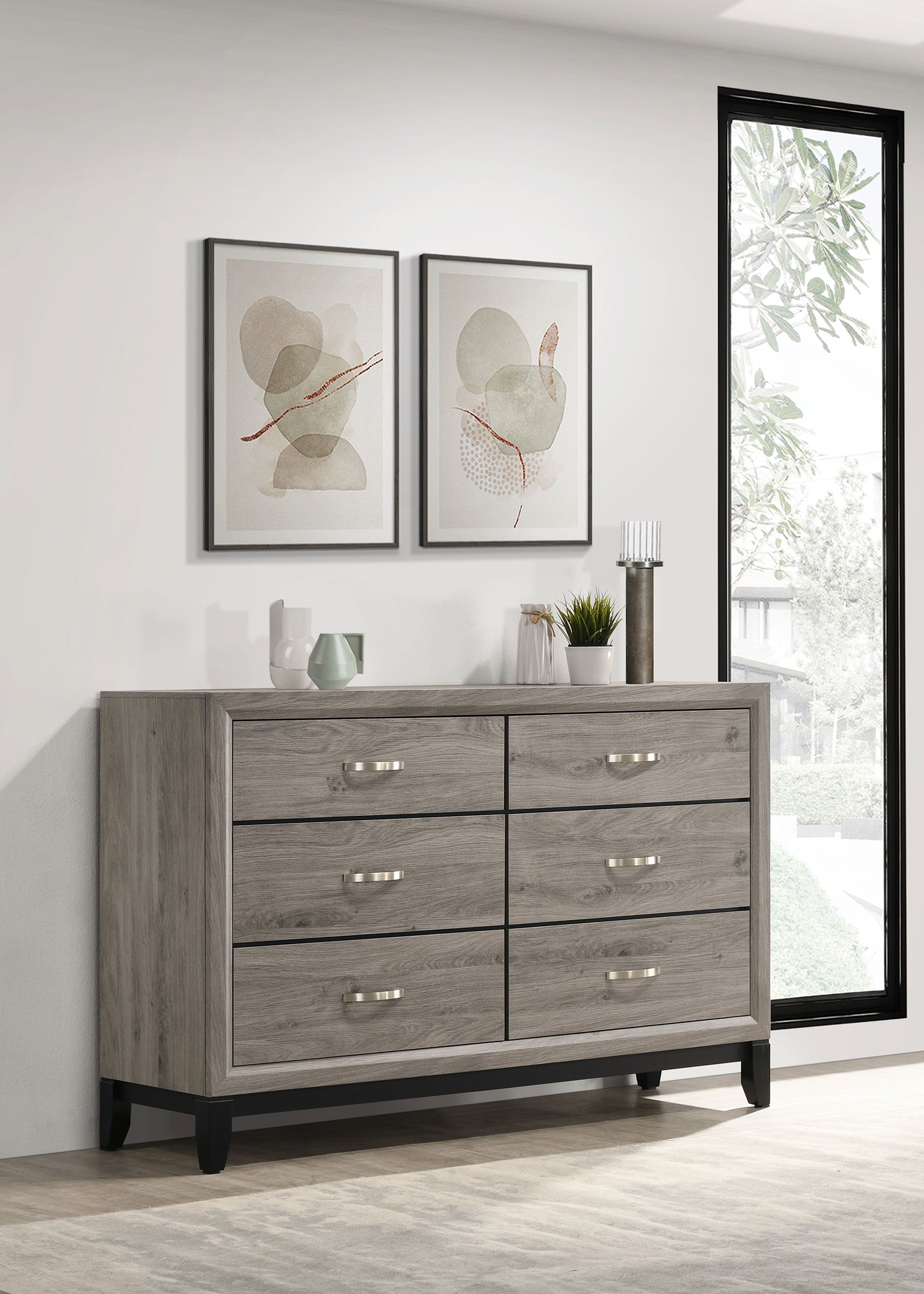 Watson 6-drawer Bedroom Dresser Cabinet Light Taupe — view 2