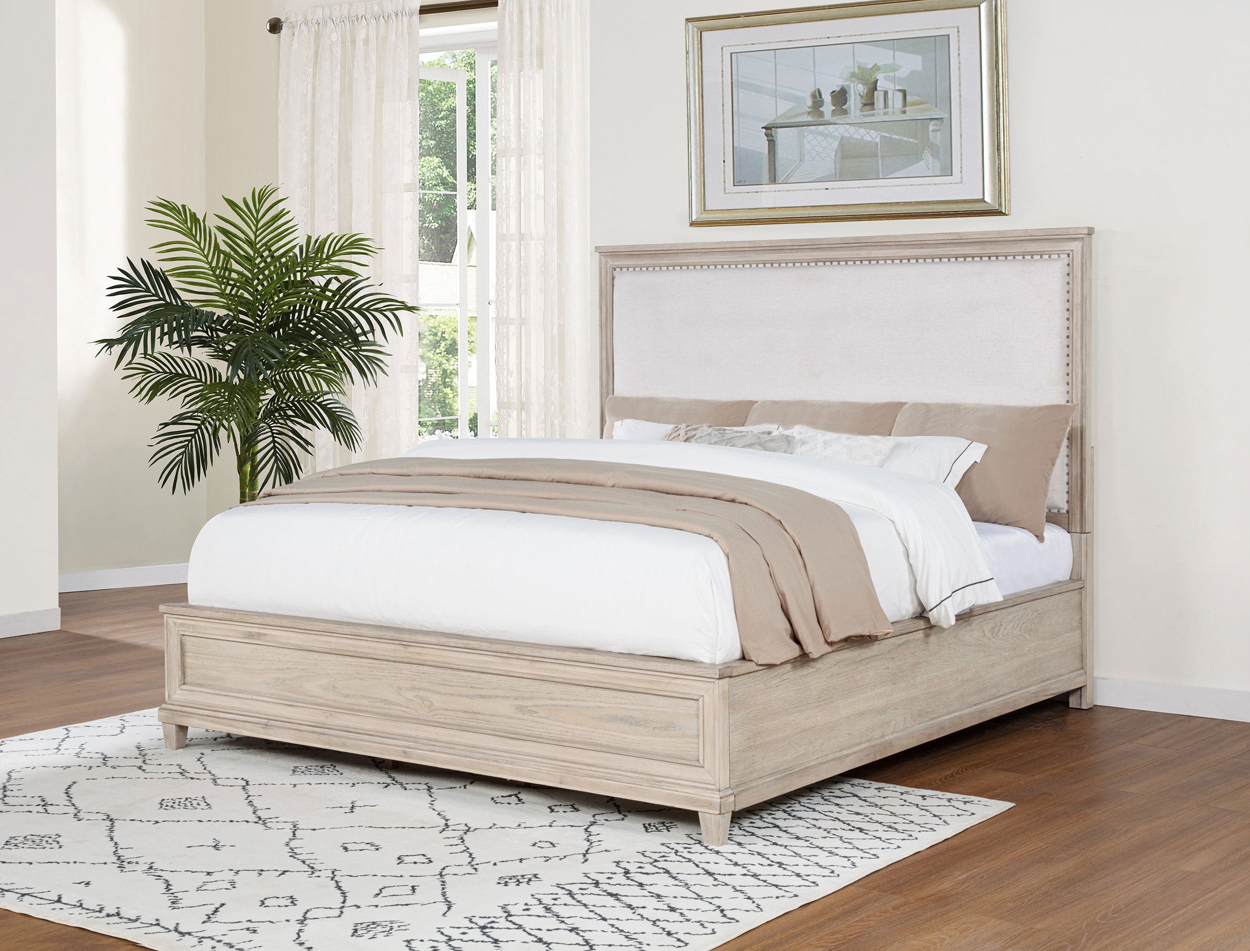 Pembroke 66-inch Eastern King Panel Bed Washed Oak — view 2