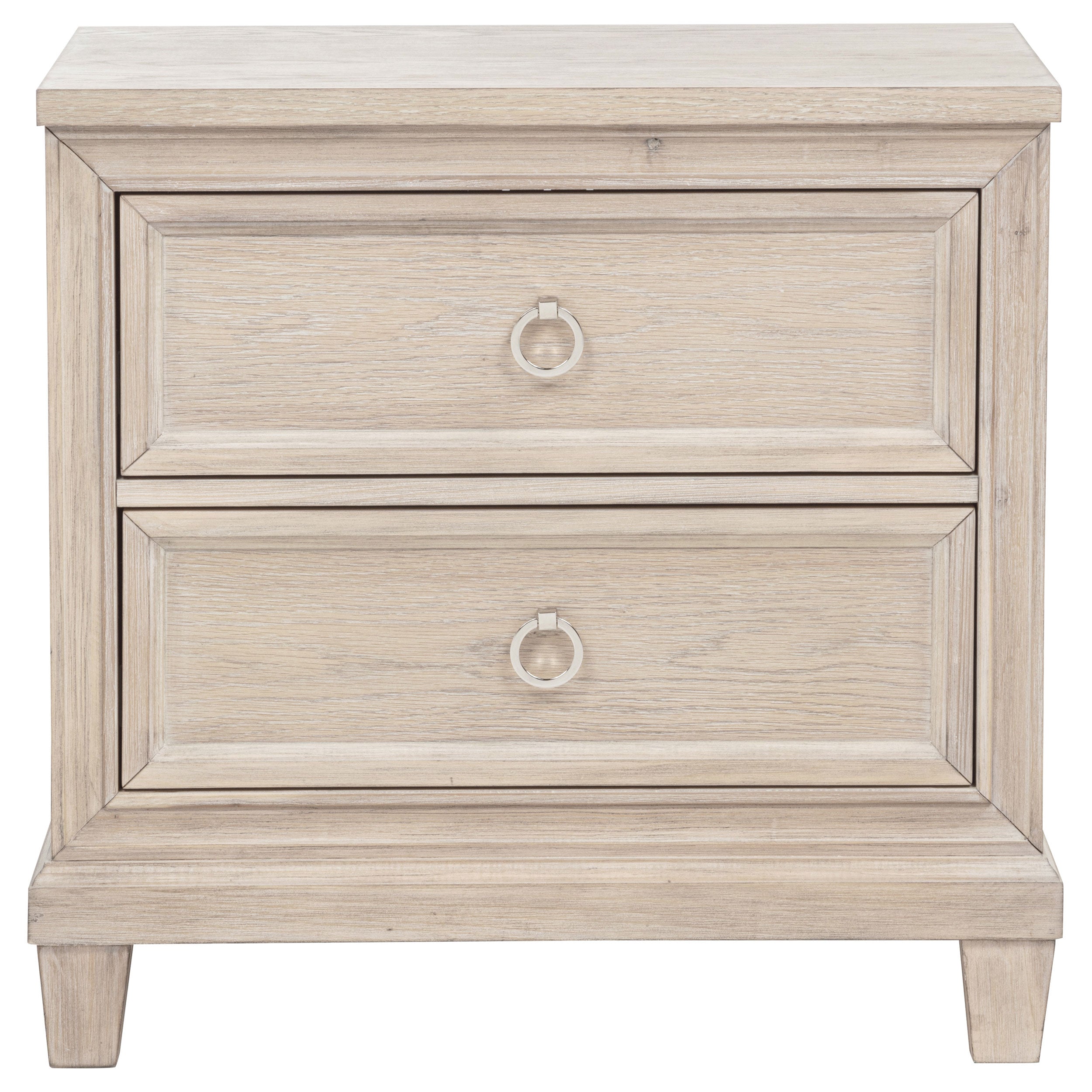 Pembroke 2-drawer Nightstand Bedside Table Washed Oak — view 3