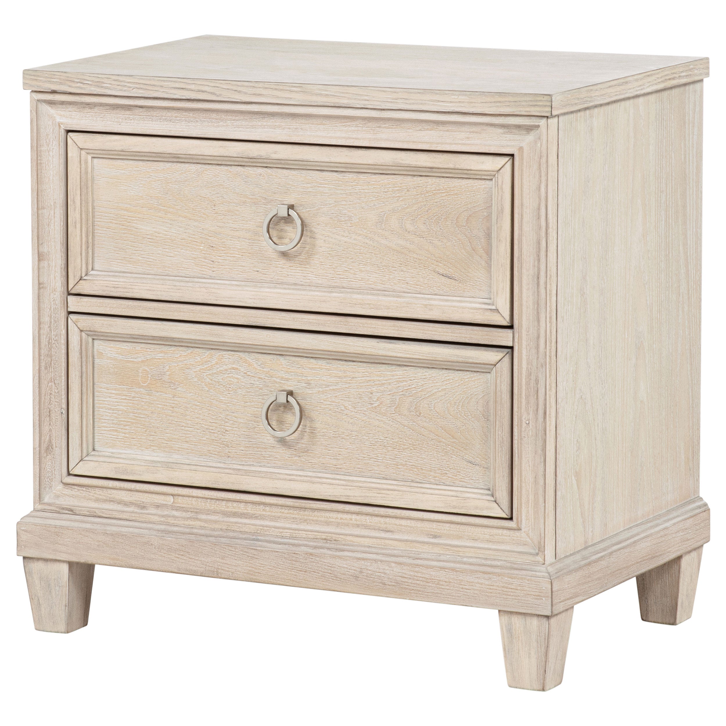 Pembroke 2-drawer Nightstand Bedside Table Washed Oak — view 4