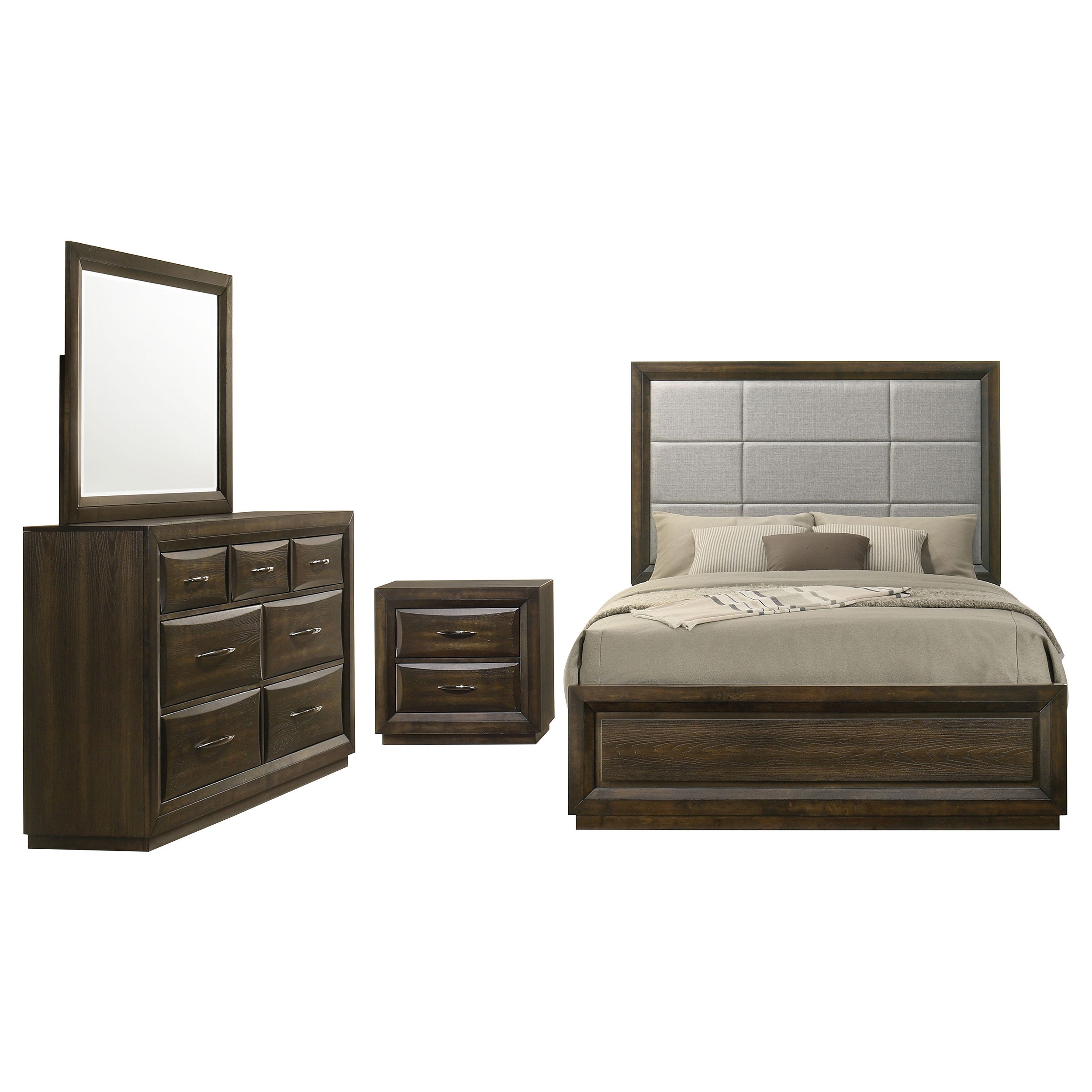 Atlas 4-piece Eastern King Bedroom Set Dark Oak — view 2