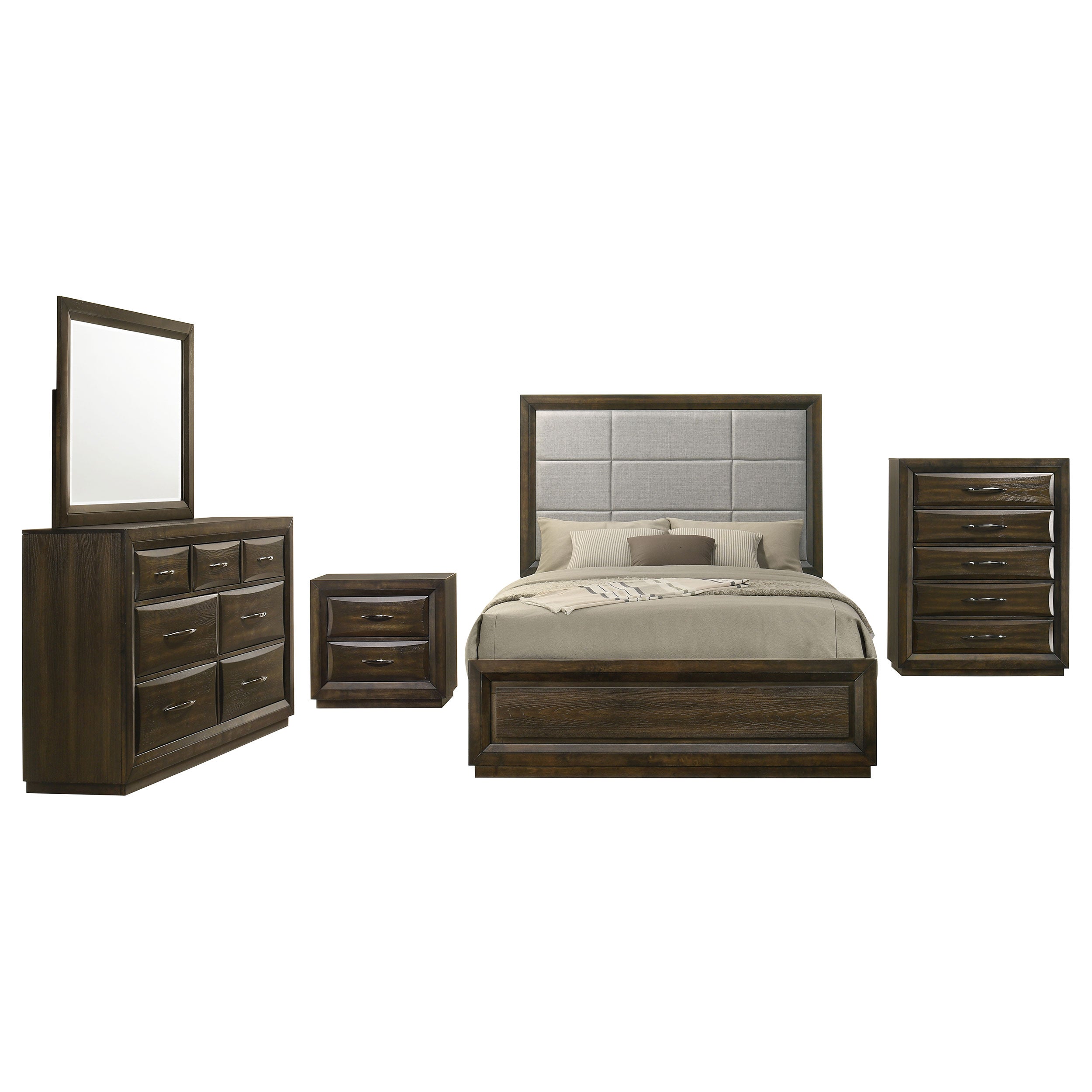 Atlas 5-piece Eastern King Bedroom Set Dark Oak — view 2