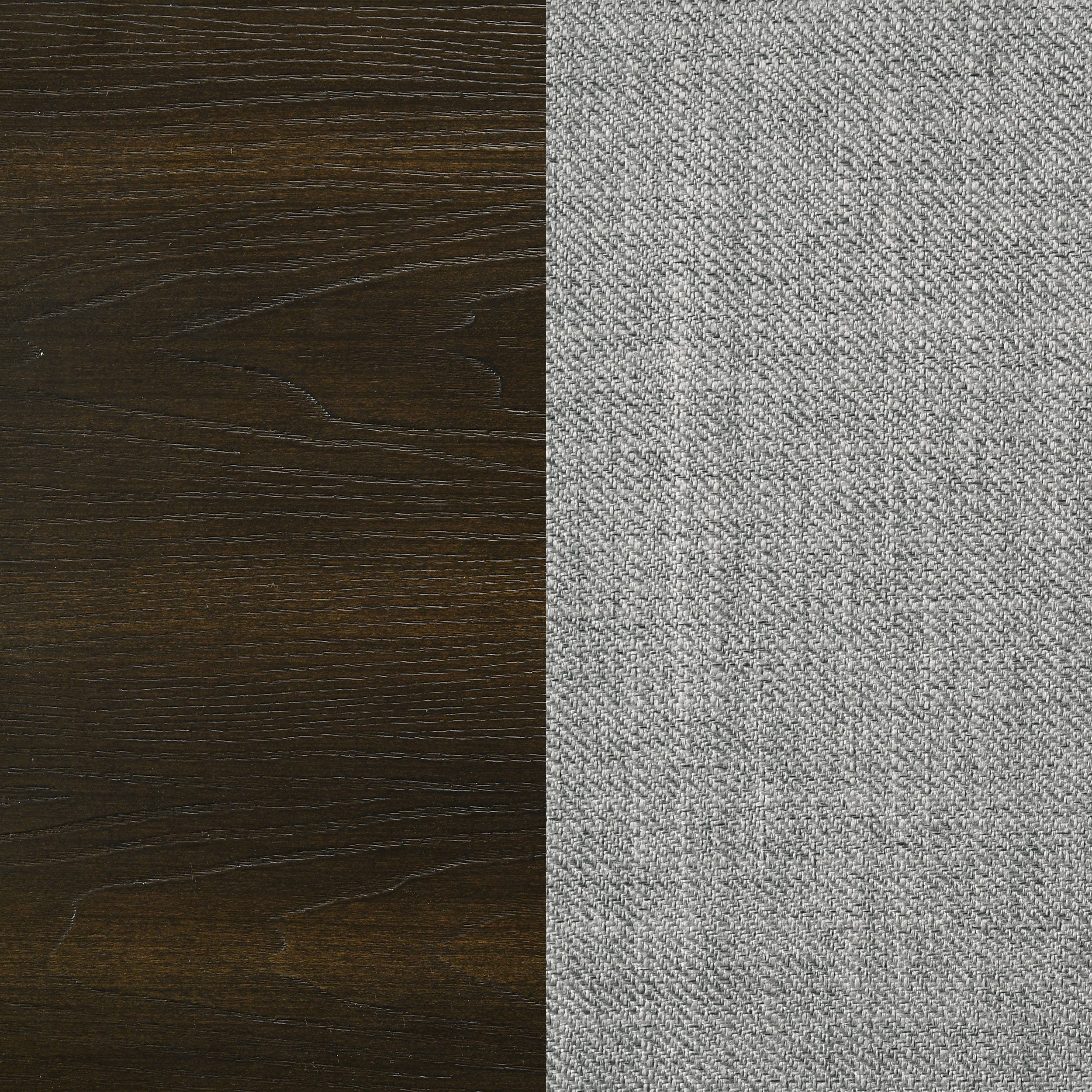 Atlas 64-inch Queen Upholstered Panel Bed Grey and Dark Oak — view 10