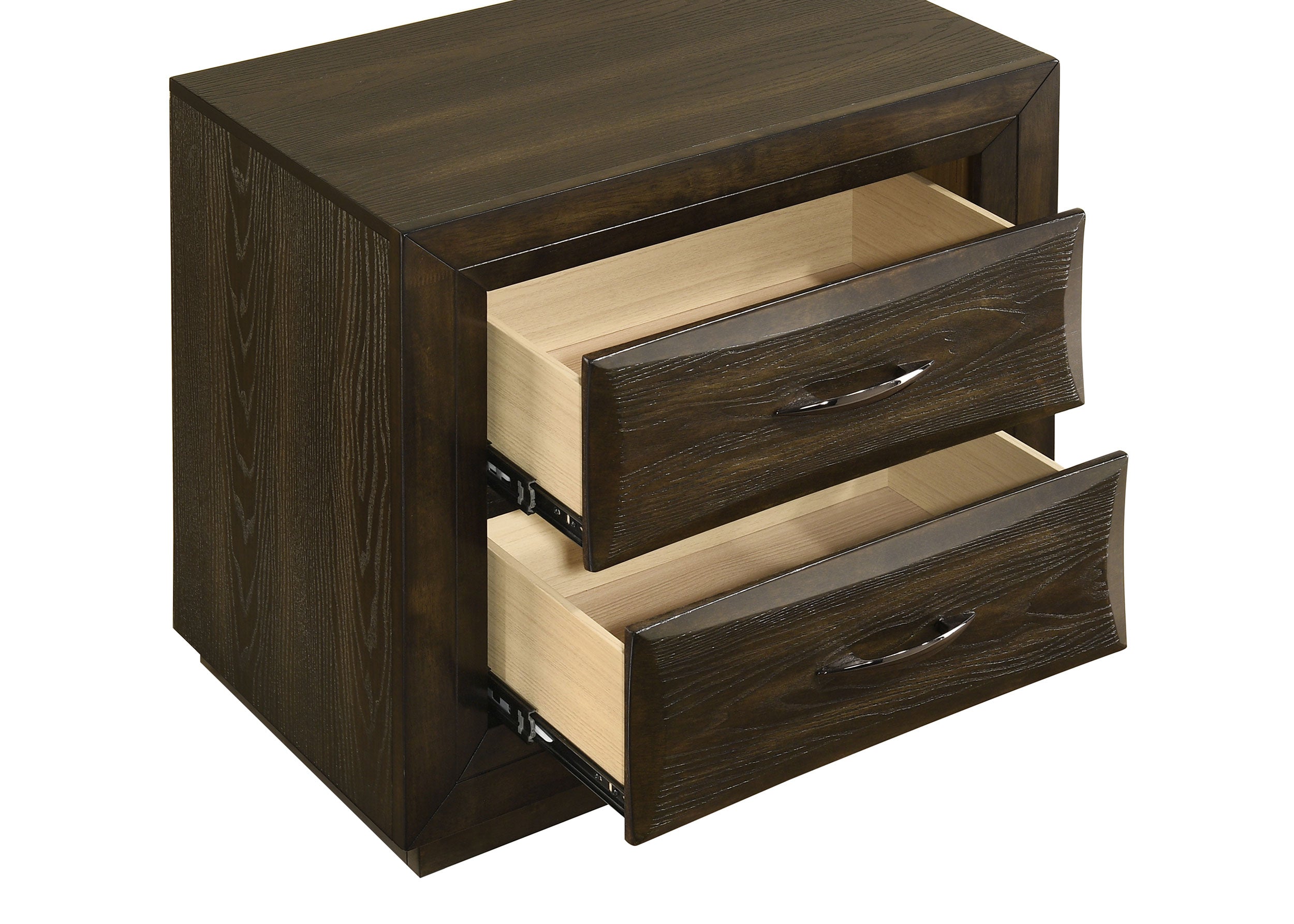 Atlas 2-drawer Bedroom Nightstand Bedside Table Dark Oak — view 11