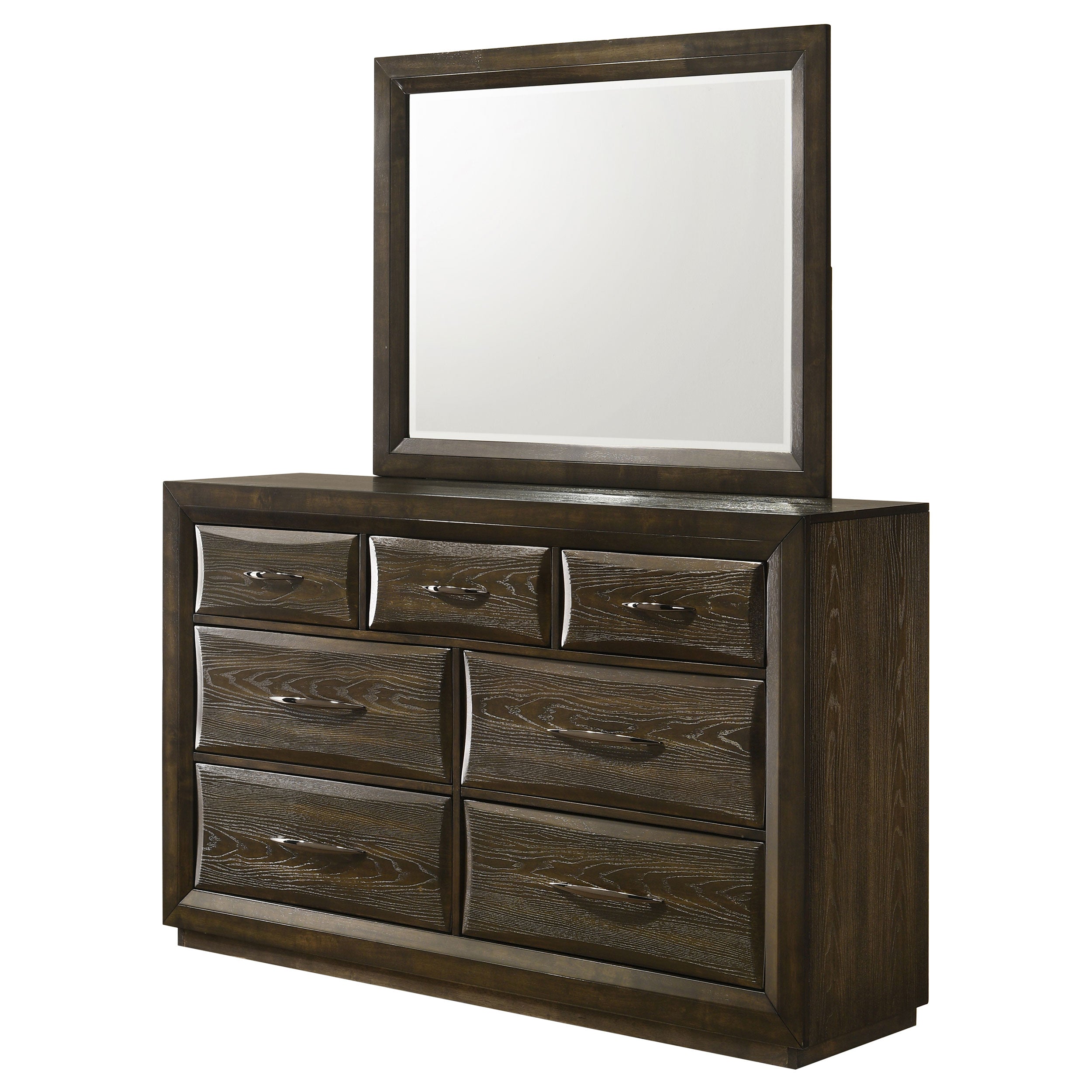 Atlas 7-drawer Bedroom Dresser and Mirror Set Dark Oak — view 4