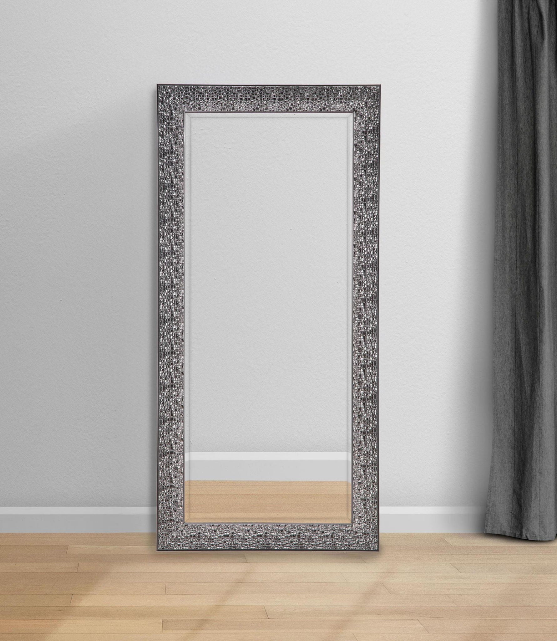 Rollins 32 x 66 Inch Rectangular Floor Mirror Black