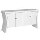 Refined Industrial 4 Door Credenza With Arc Legs & Bronze Clasps