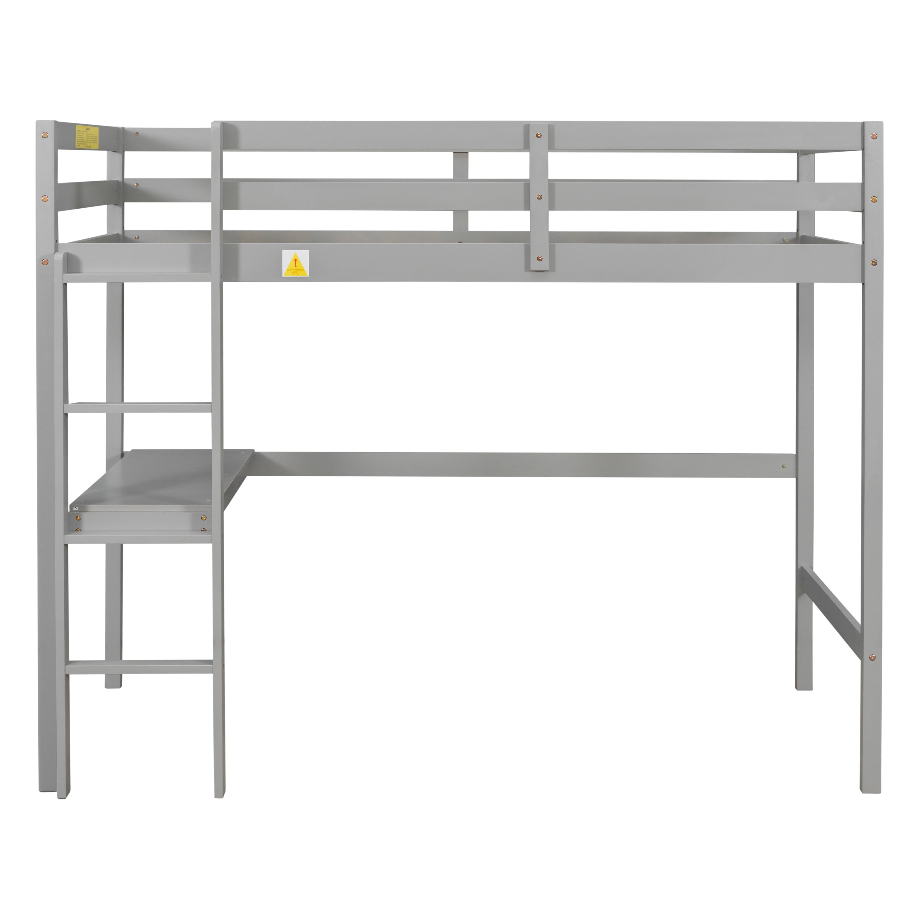 Twin Loft Bed with built-in desk,Grey(Old SKU:W50450910)