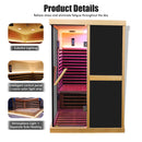 Double Person V Shaped Far Infrared Sauna Room - Natural