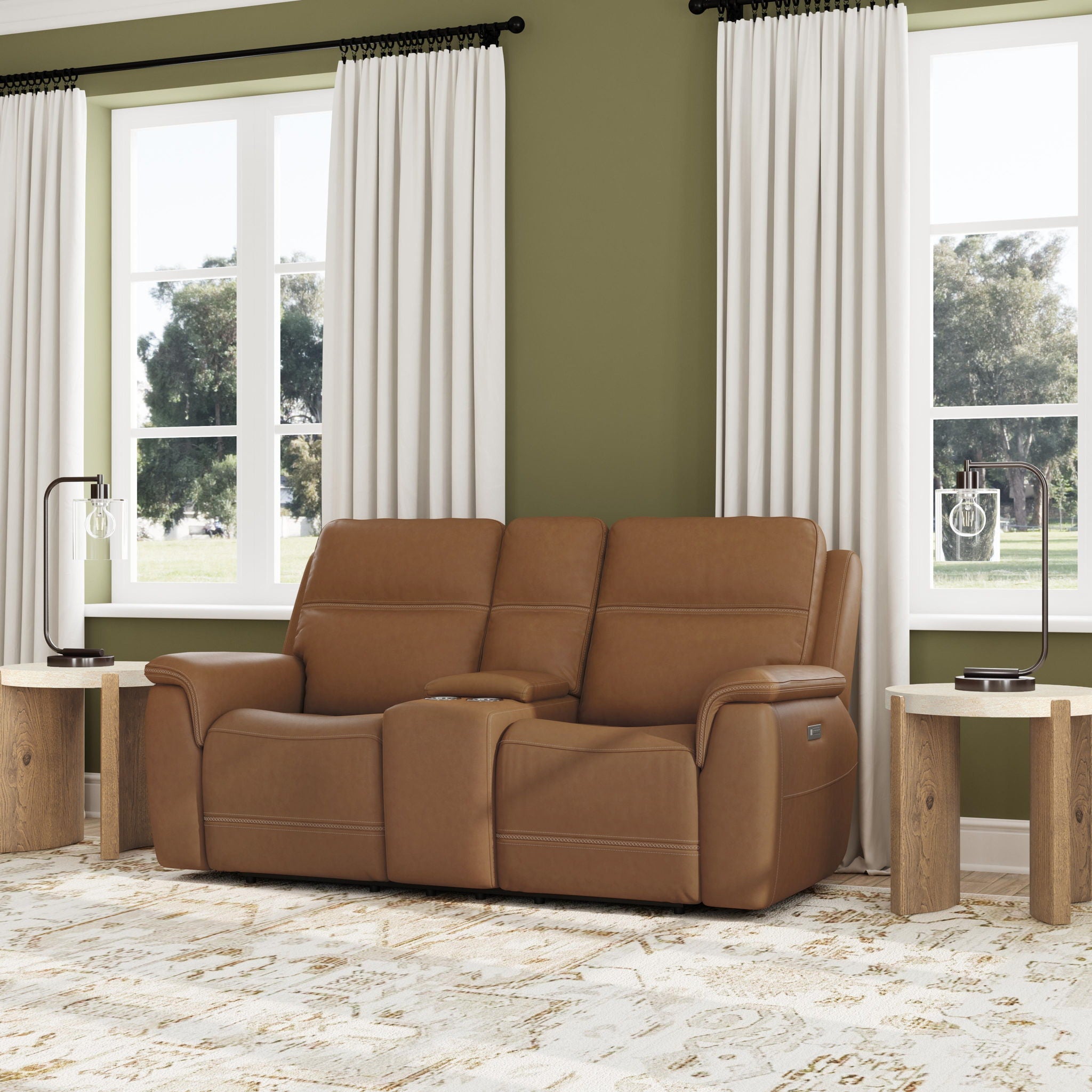 Sawyer - Power Reclining Loveseat With Console, Power Headrests, Lumbar