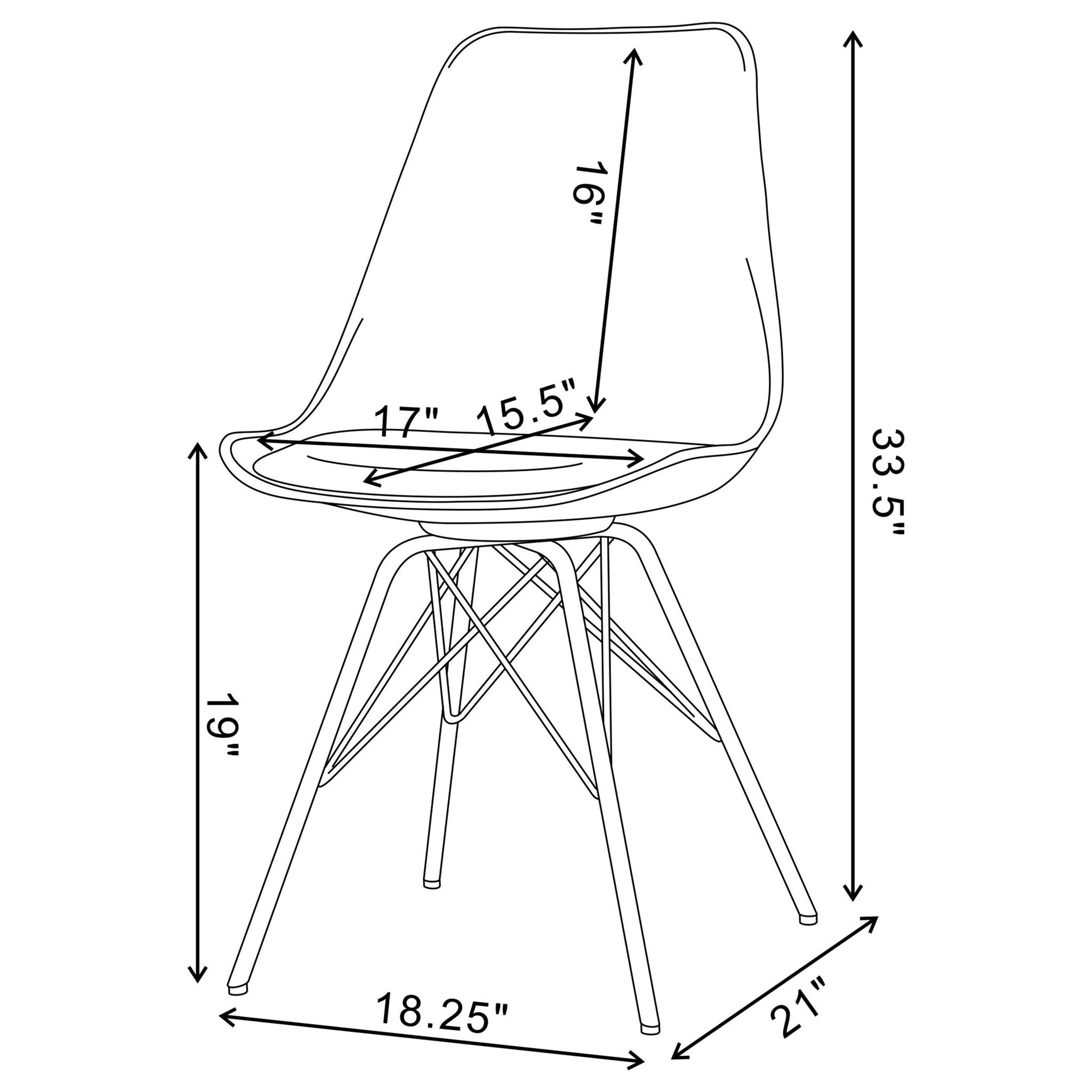 Juniper Polypropylene Dining Side Chair White (Set of 2) - Atlantic Fine Furniture Melbourne FL