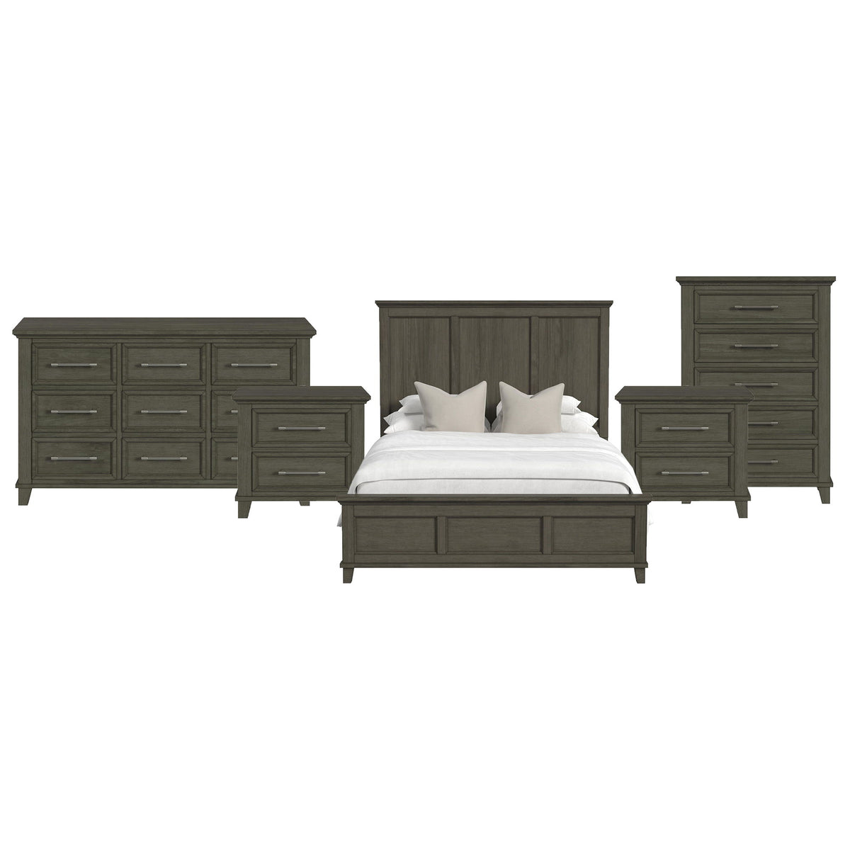 Canterbury Panel Bedroom Set in Dark Gray by Elements International, view 4