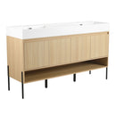 Modern Bathroom Vanity Combo With Single Resin Sink And Storage Cabinet