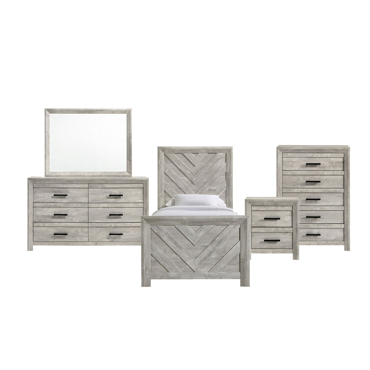 Eleanor Bedroom Set in Dark Gray by Elements International, view 5