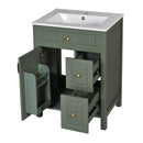 Elegant Bathroom Vanity With Ceramic Sink, Soft Close Doors And Drawers, Double Storage Racks