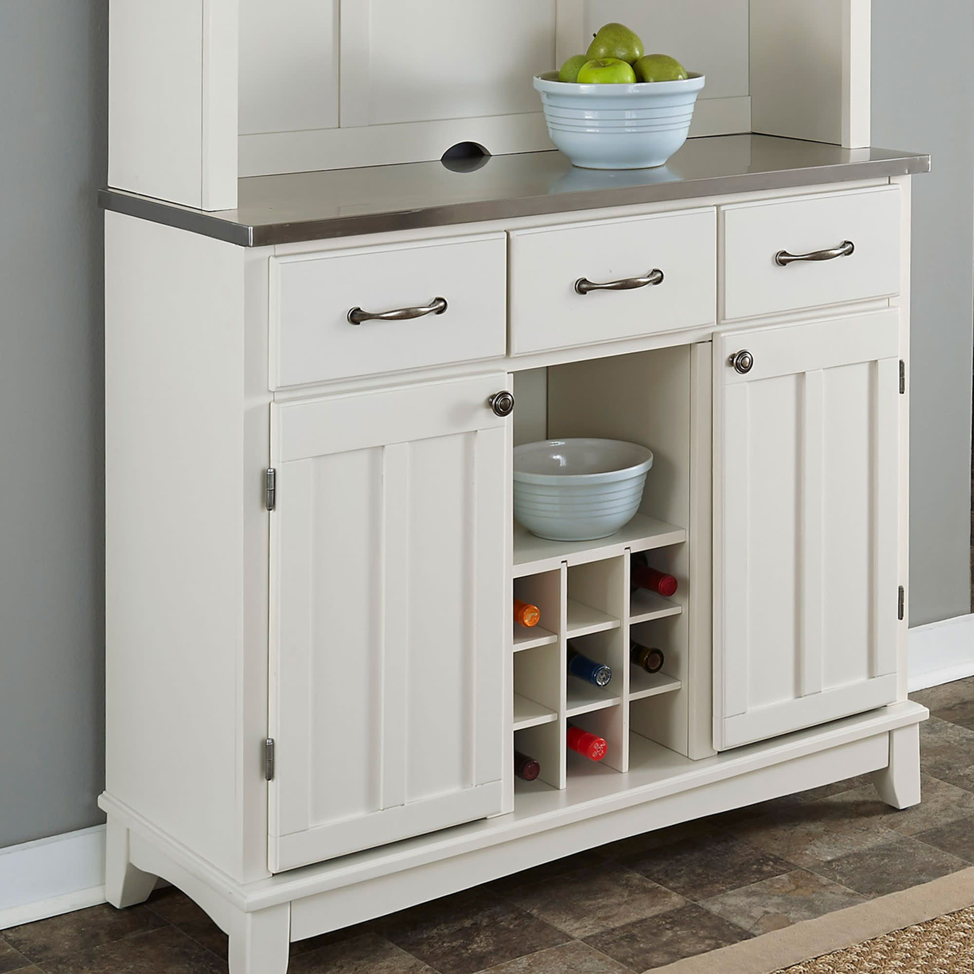 Buffet Of Buffets - Buffet With Hutch Stainless Steel Top