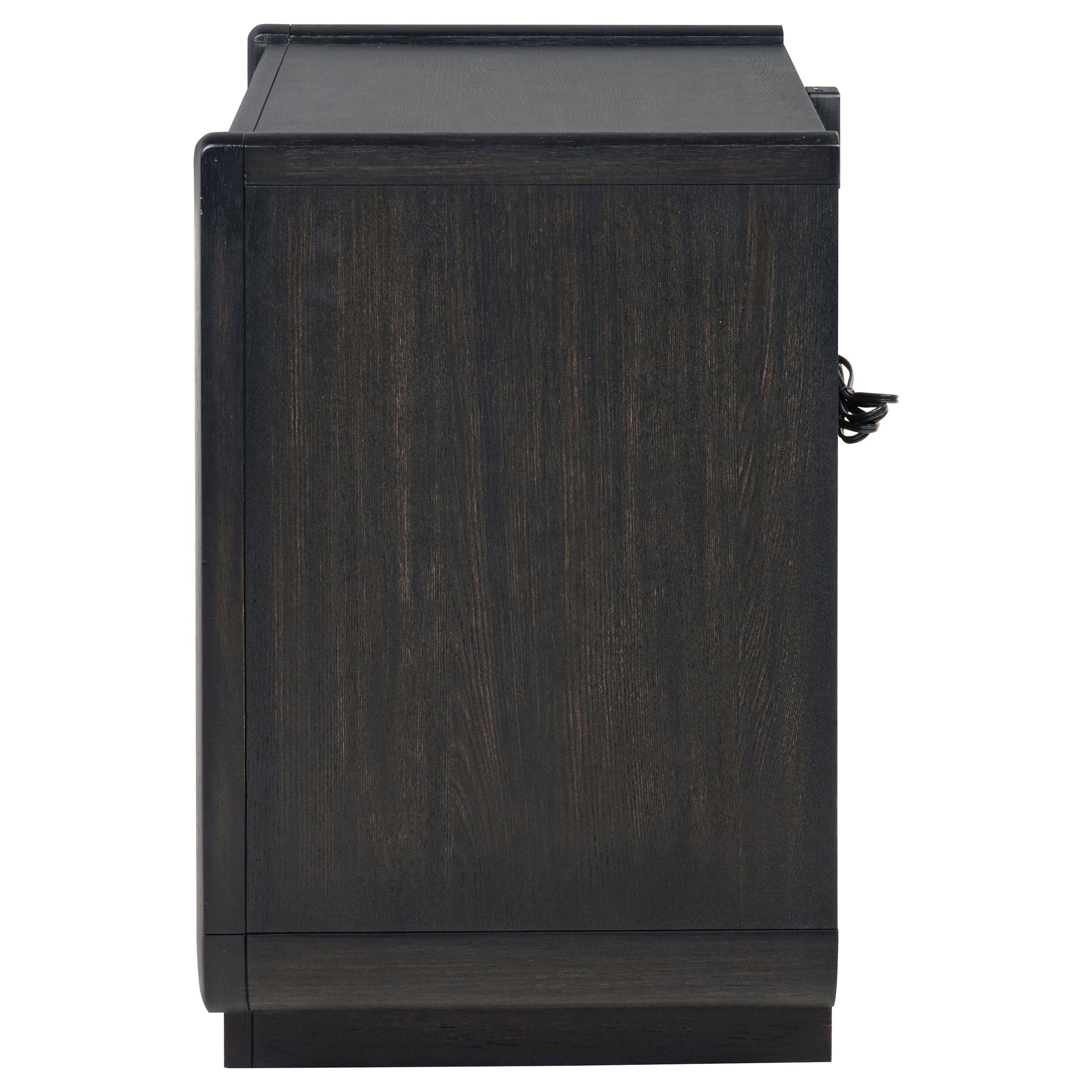 Leandro 2-drawer LED Nightstand with USB Burnished Black — view 5