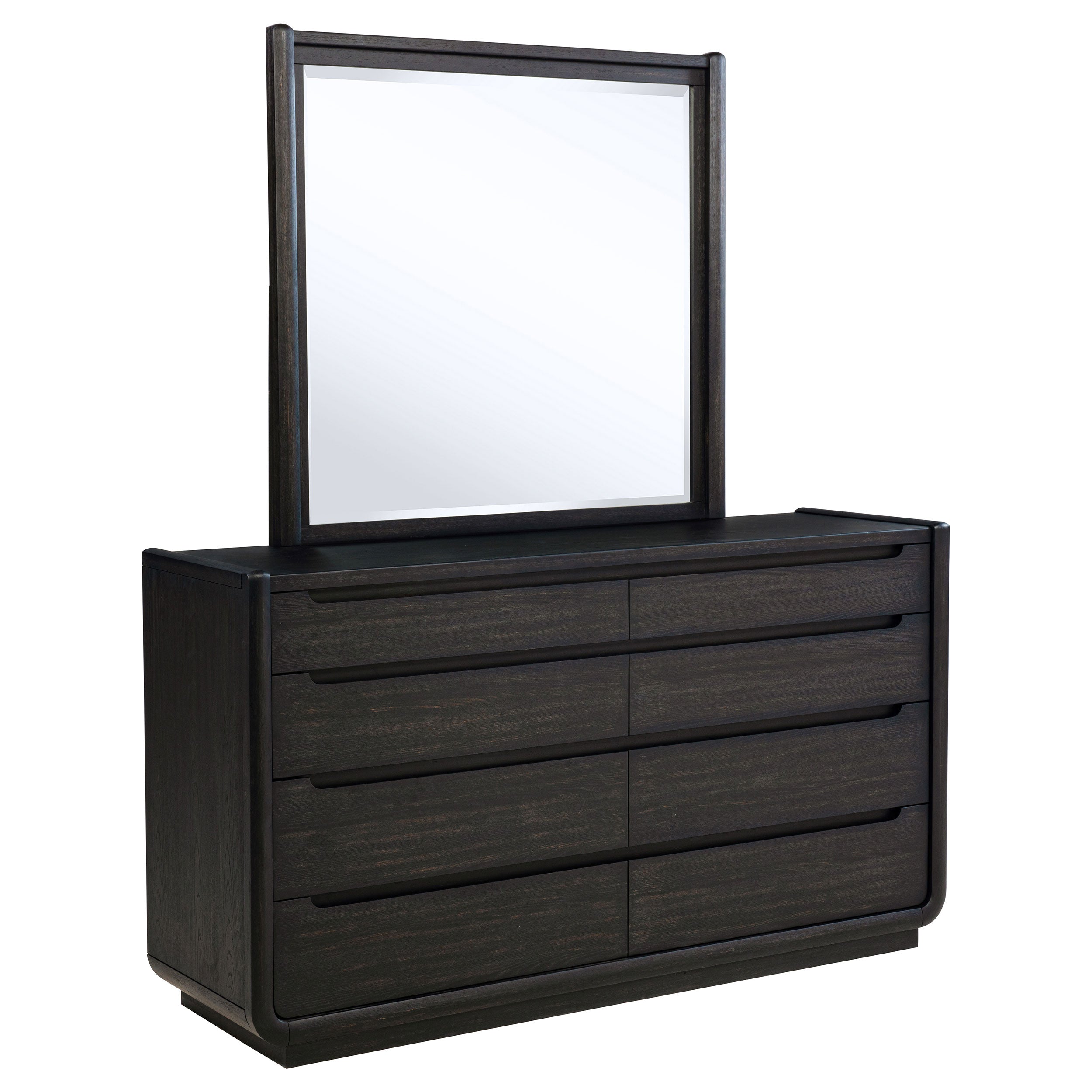 Leandro 8-drawer Bedroom Dresser with Mirror Burnished Black — view 1